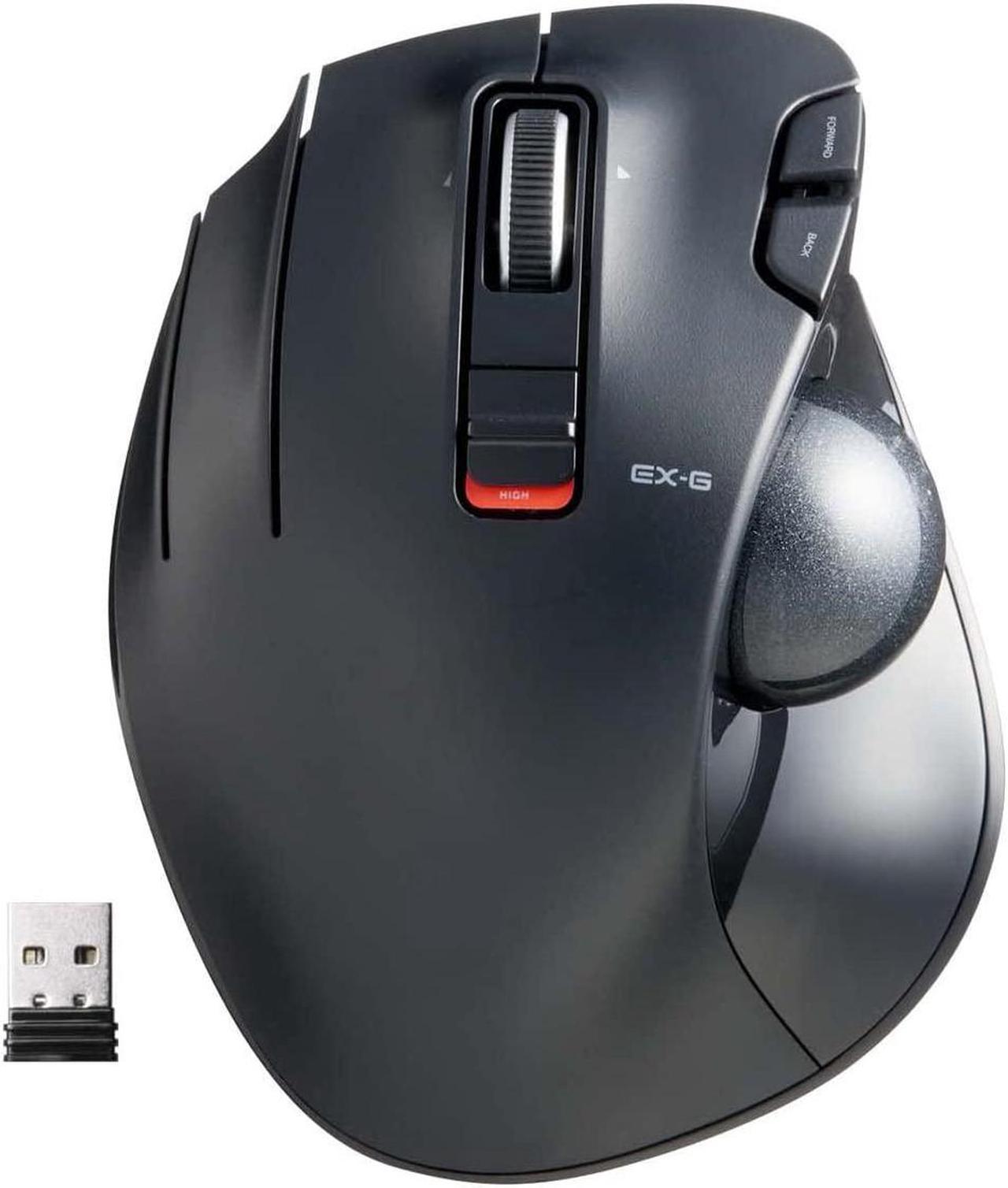 Left-Handed 2.4GHz Wireless Easy Thumb Control Trackball Mouse, Sculpted Ergonomic Design, 6-Button Function with Smooth Tracking, Precision Optical Gaming Sensor, Windows /Mac (M-XT4DRBK)