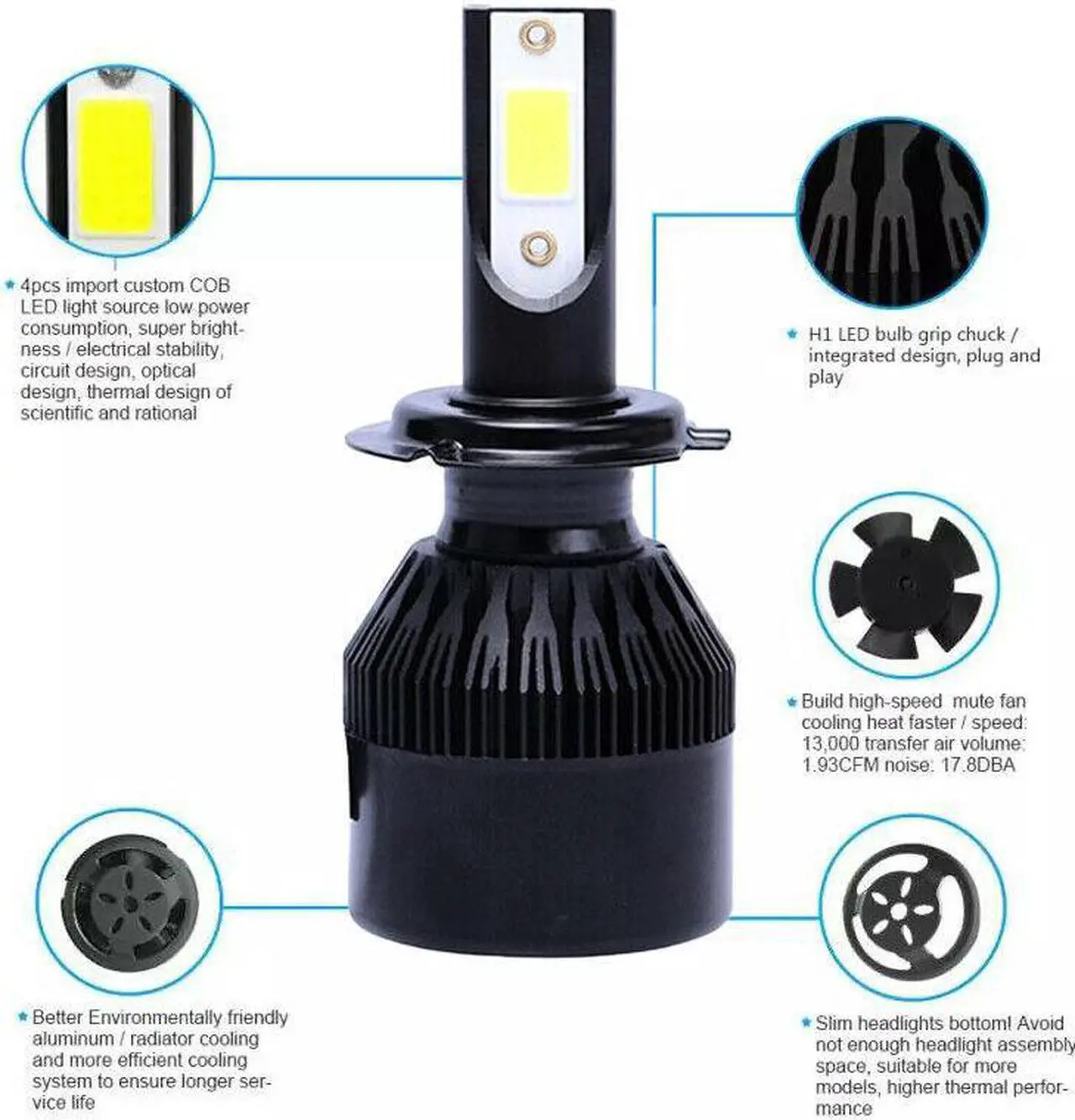 Alt view image 3 of 6 - For Hyundai Sonata 2011 2012 2013 2014 LED Headlight Bulbs + FOG LAMP Combo Kit