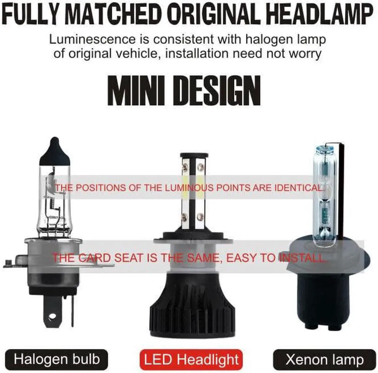 Alt view image 4 of 6 - For Chrysler 300 2011 2012 2013 2014 6000K LED Headlight + Fog Light Bulbs Combo