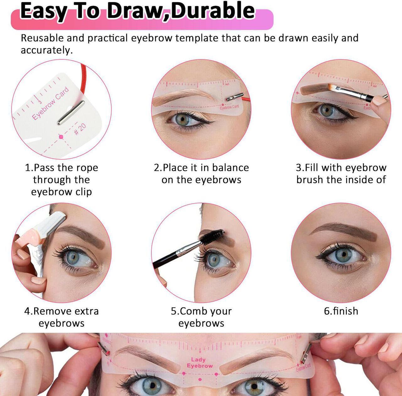 Alt view image 3 of 6 - 24PCS Eyebrow Shaping Stencil Grooming Shaper Stencils Makeup Template Tool Kits
