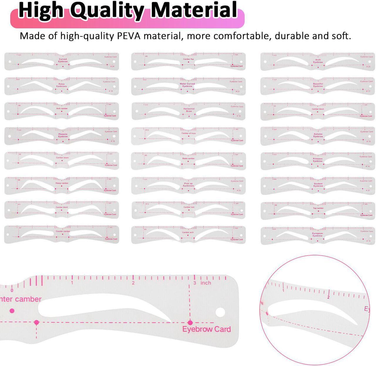 Alt view image 4 of 6 - 24PCS Eyebrow Shaping Stencil Grooming Shaper Stencils Makeup Template Tool Kits