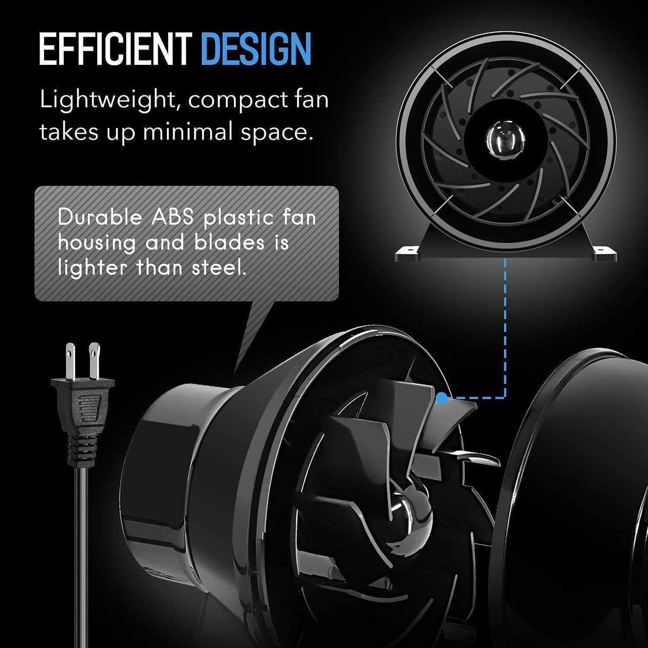 Alt view image 6 of 6 - 4 Inch Inline Fan Air Carbon Filter Ducting Rope Combo for Grow Tent