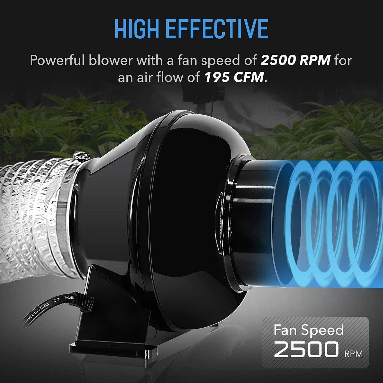 Alt view image 5 of 6 - 4 Inch Inline Fan Air Carbon Filter Ducting Rope Combo for Grow Tent