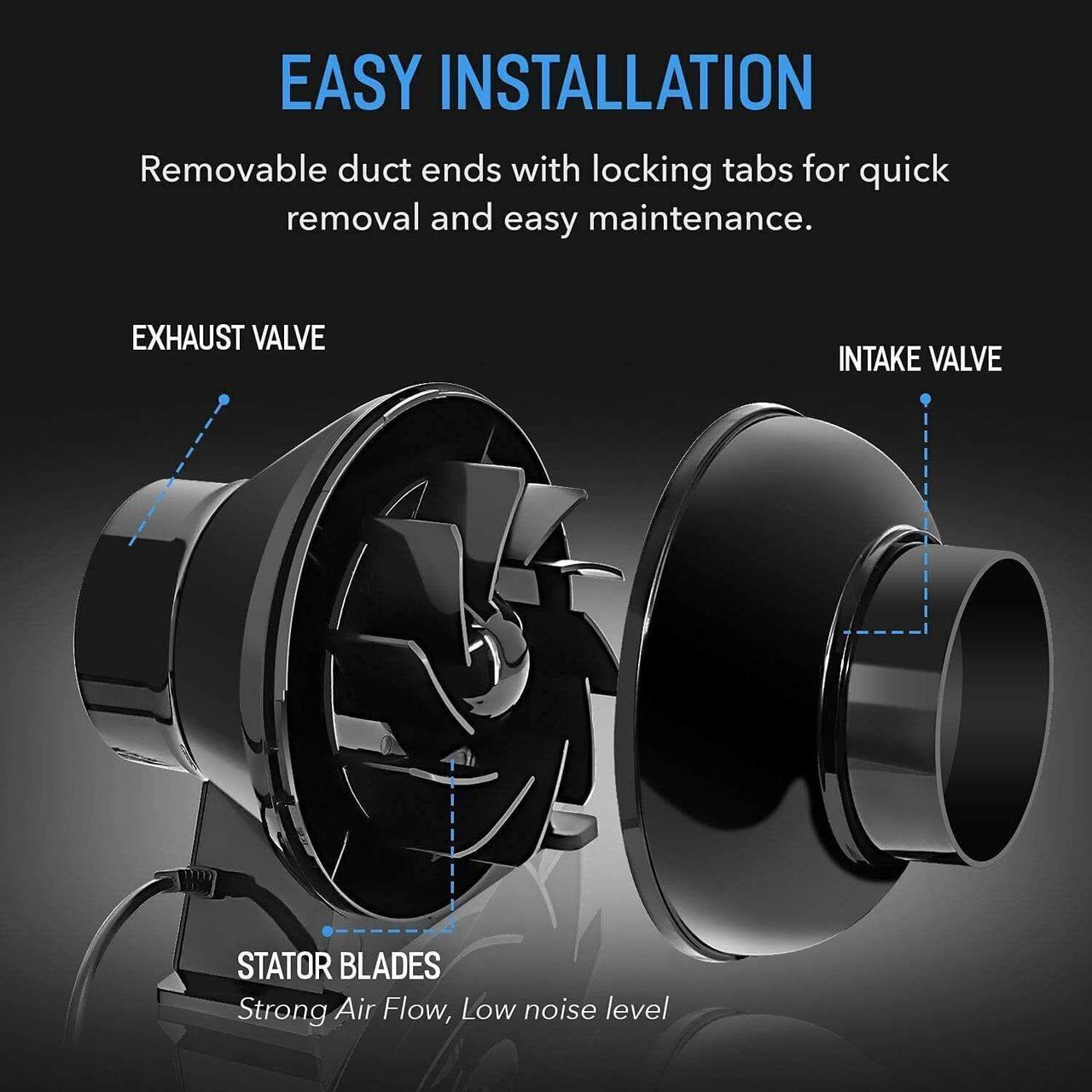 Alt view image 3 of 6 - 4 Inch Inline Fan Air Carbon Filter Ducting Rope Combo for Grow Tent
