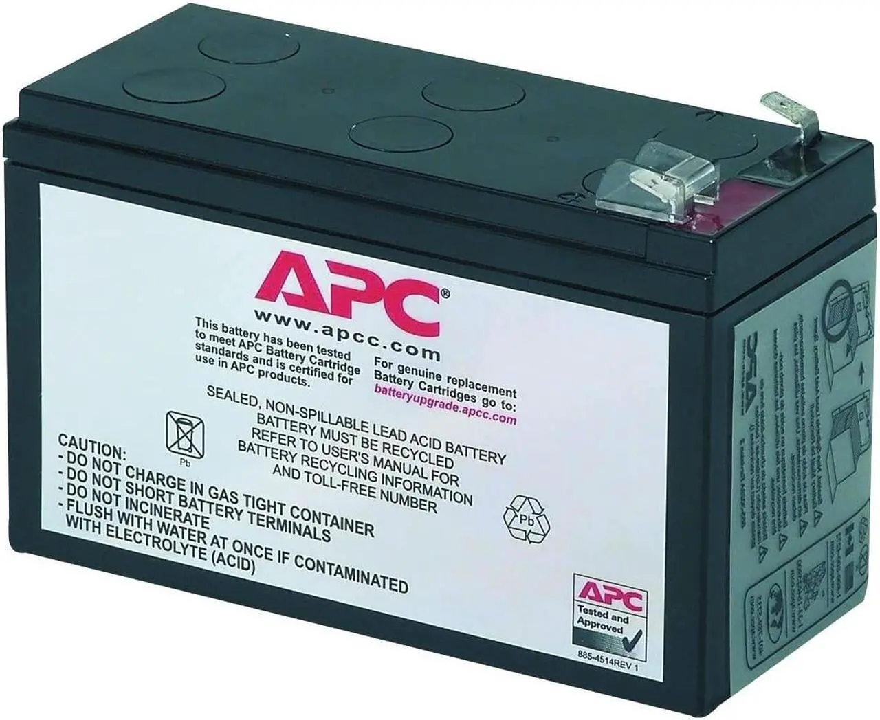 Main image of APC UPS Battery Replacement, RBC2, for APC Back-UPS Models BE500R, BK300C, BK350, BK500, BK500BLK, BK500M, BK500MC, BK500MUS, and SC420, SU420NET black