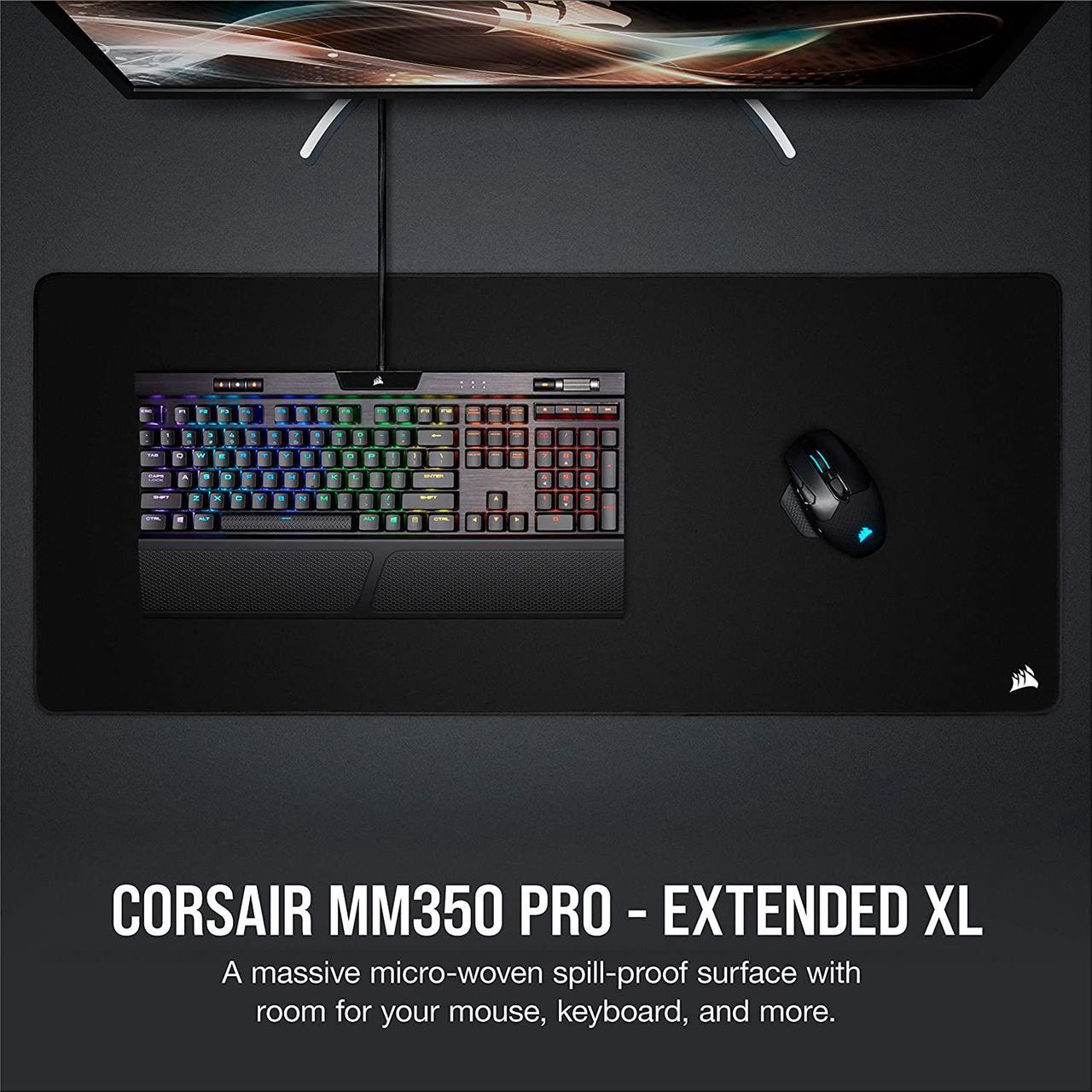 Alt view image 5 of 10 - Corsair MM350 PRO CH-9413770-WW Premium Spill-Proof Cloth Gaming Mouse Pad - Extended XL