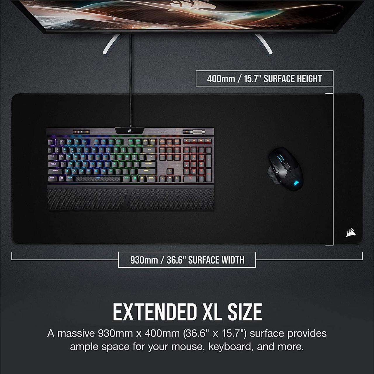 Alt view image 8 of 10 - Corsair MM350 PRO CH-9413770-WW Premium Spill-Proof Cloth Gaming Mouse Pad - Extended XL