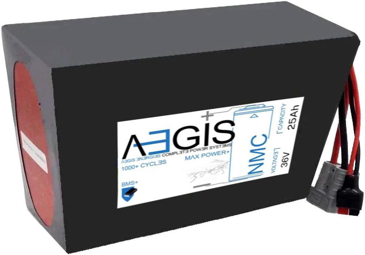 Aegis Battery 36V 25Ah NMC Lithium ion - A State of the art rechargeable battery pack made w/18650 cells designed for 36V devices, perfect for e-scooters, e-bikes, solar applications, robots and more!