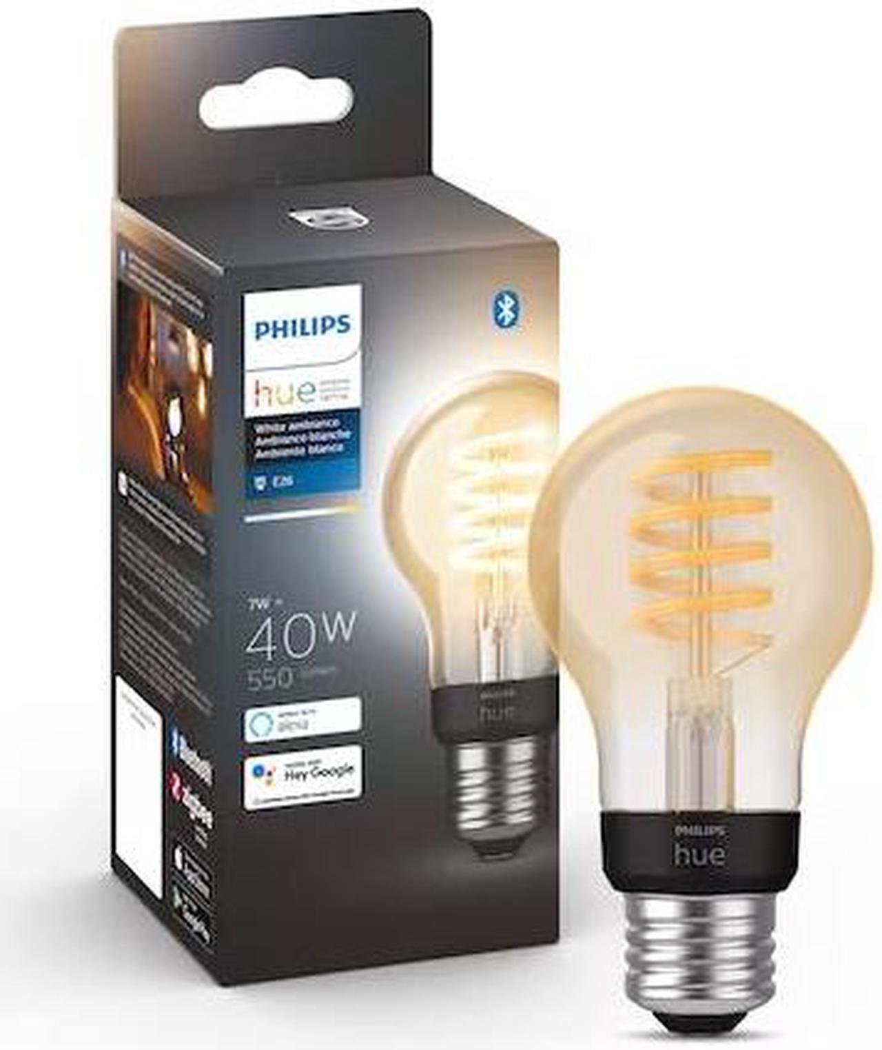 Philips Hue Filament 40-Watt EQ A19 Tunable White E26 Dimmable Smart LED Light Bulb
Item #4347662 |Model #563577