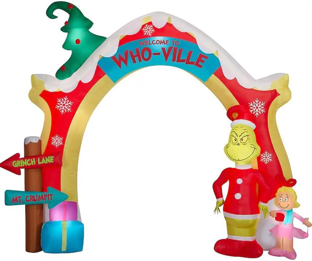 Grinch 9.5-ft LED Grinch Who-ville Arch Scene Christmas Inflatable
Item #5967923 |Model #883692
