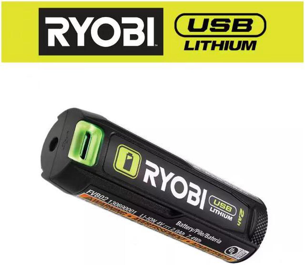 Main image of RYOBI USB Lithium 2.0 Ah Lithium Rechargeable Battery # 1009838171 # FVB02