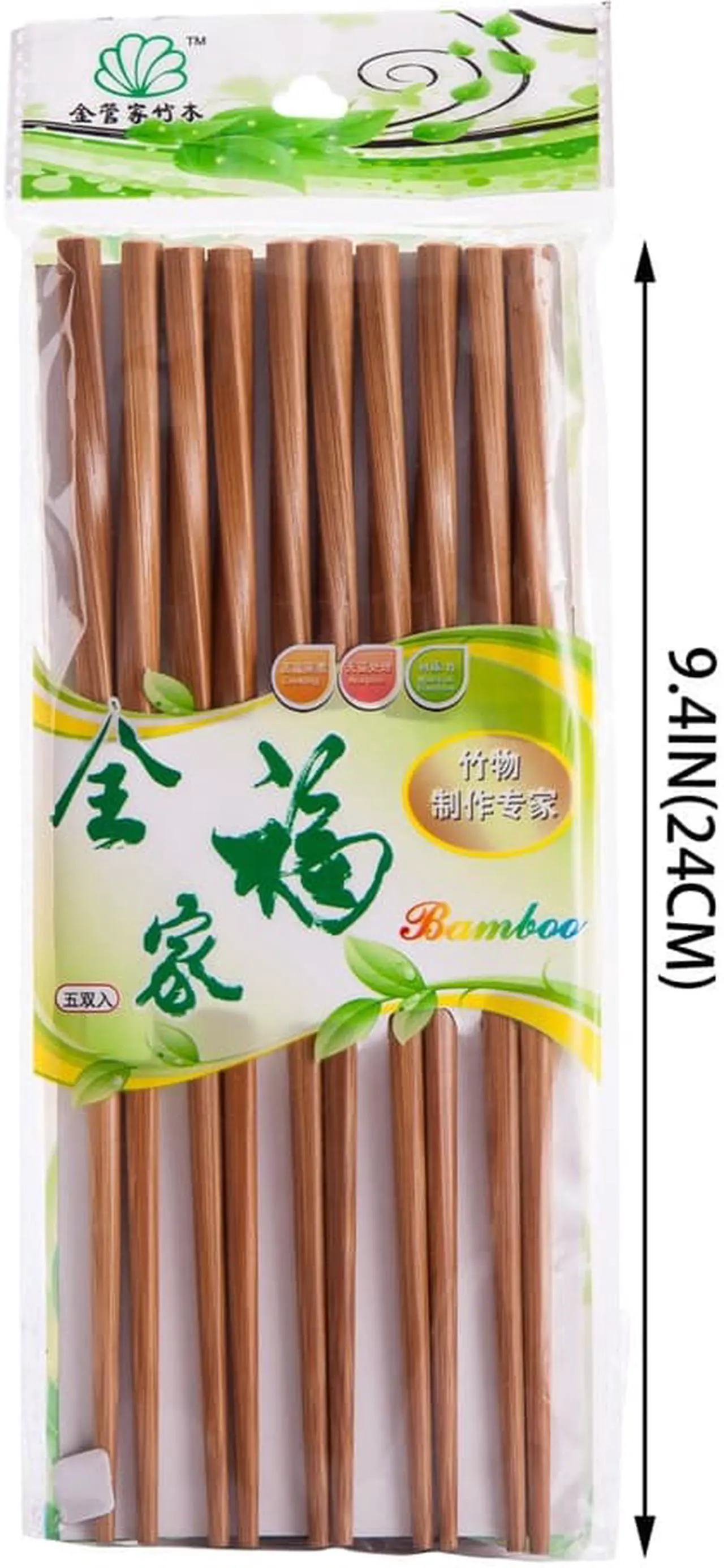 Alt view image 2 of 2 - THY COLLECTIBLES 10 (5 Pairs) Durable Twist Bamboo Chopsticks