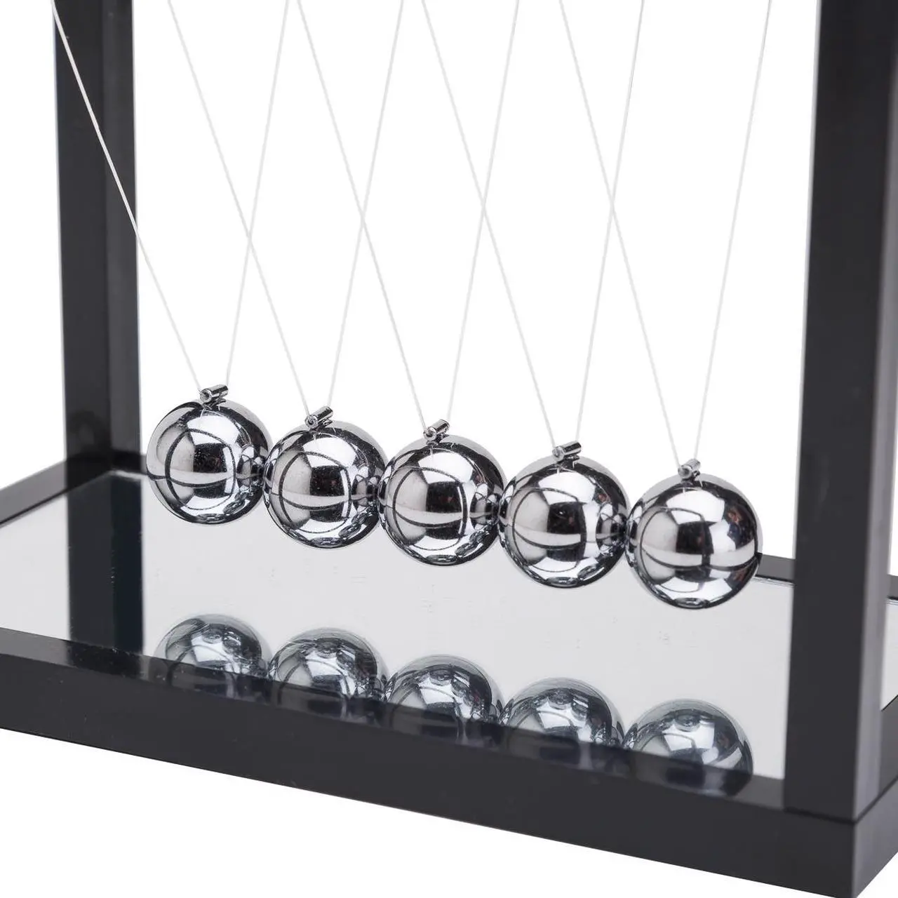 Alt view image 2 of 4 - THY COLLECTIBLES Newtons Cradle Balance Balls with Mirror Desk Top Decoration Kinetic Motion Toy for Home and Office