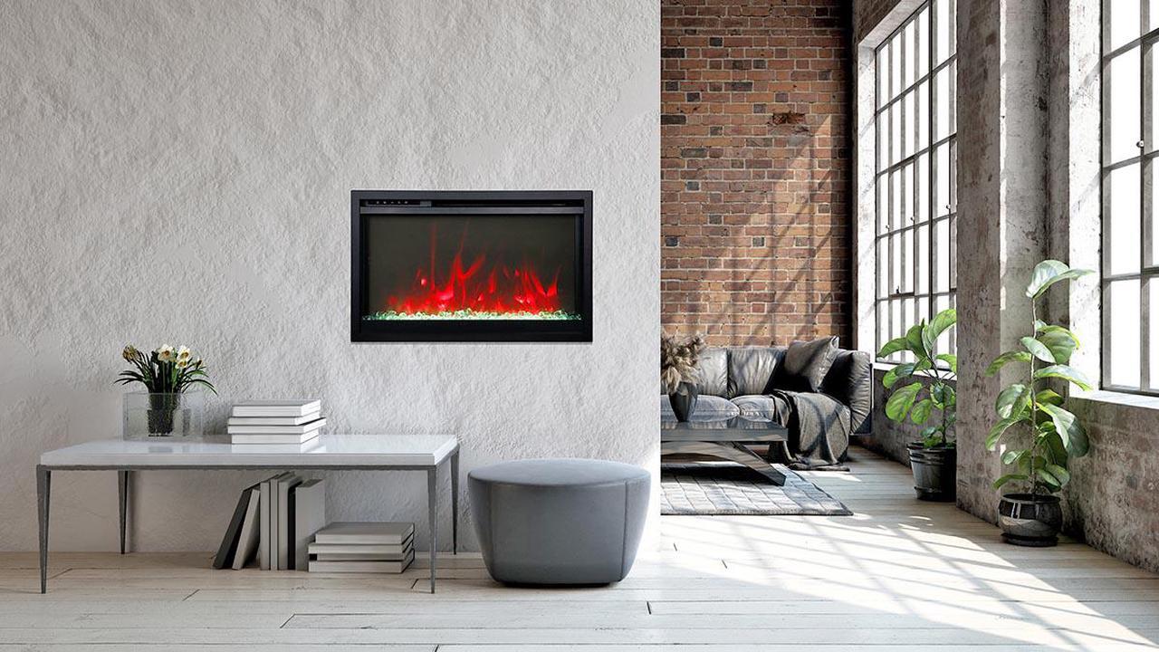 Amantii Traditional Xtraslim  26 Electric Fireplace with a 3 Speed Motor, WiFi Capable and Programmable Remote