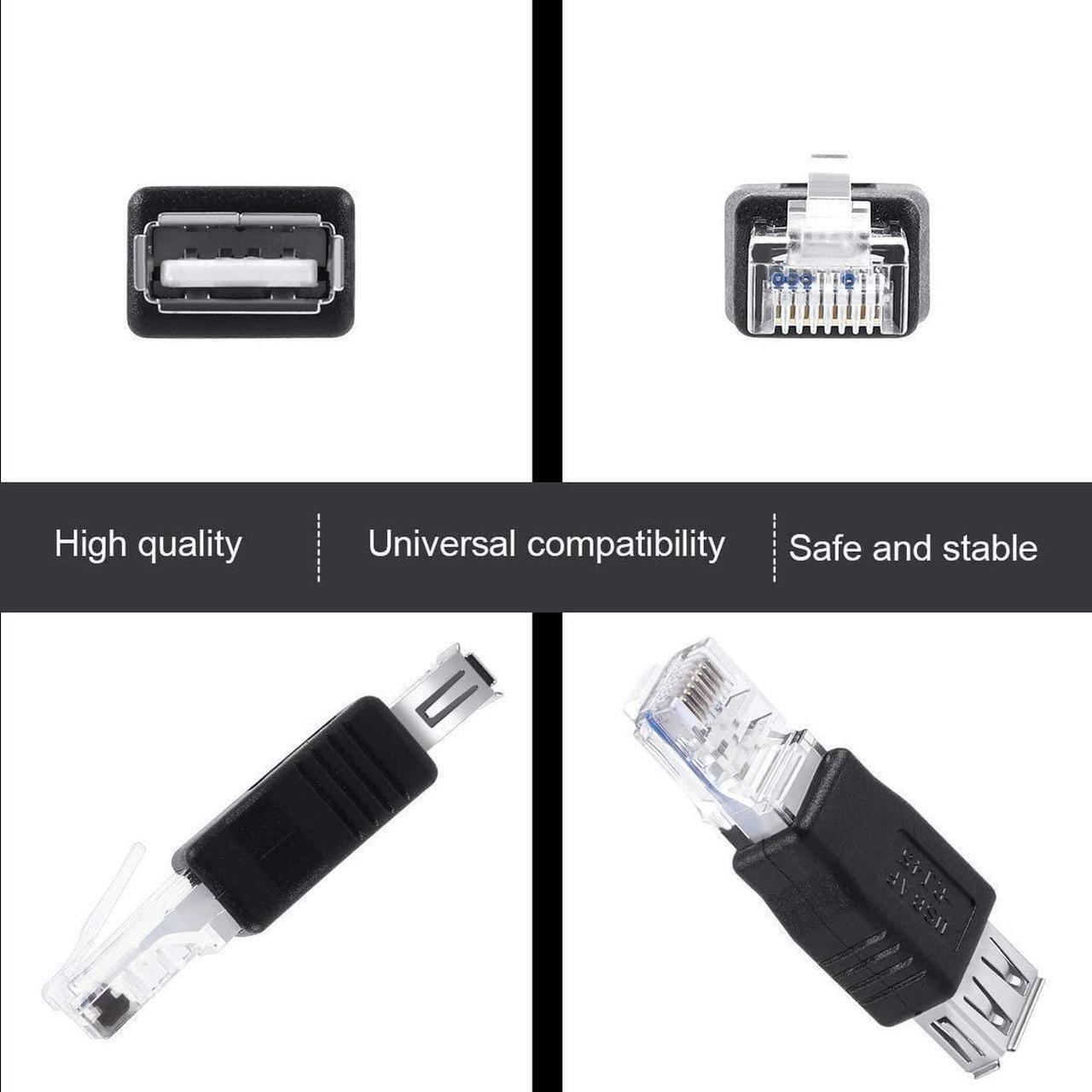 Alt view image 2 of 5 - Ethernet to USB Adapter, 2 PCS USB to Ethernet Adapter, RJ45 Ethernet Male to USB Female Converter, USB to RJ45 Adapter 10Mb/100Mbs Network Connector for Laptops Computers
