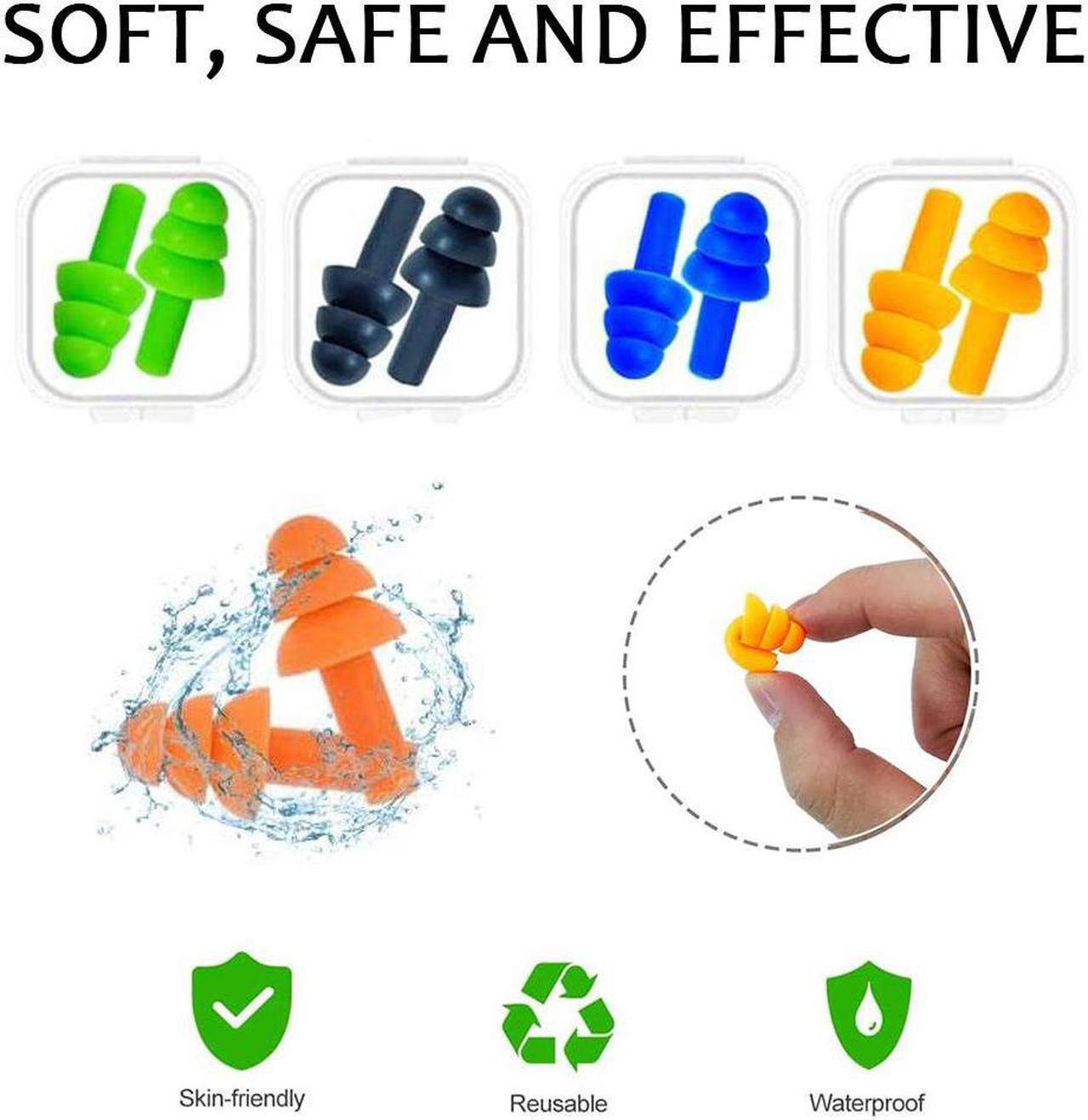 Alt view image 3 of 7 - Earplugs for Sleeping, 18 Pairs Silicone Ear Plugs for Swimming with Aluminum Carry Case Noise Reduction for Learning, Hearing Protection, Concerts, Airplanes, Shooting for Woman, Man, Kids