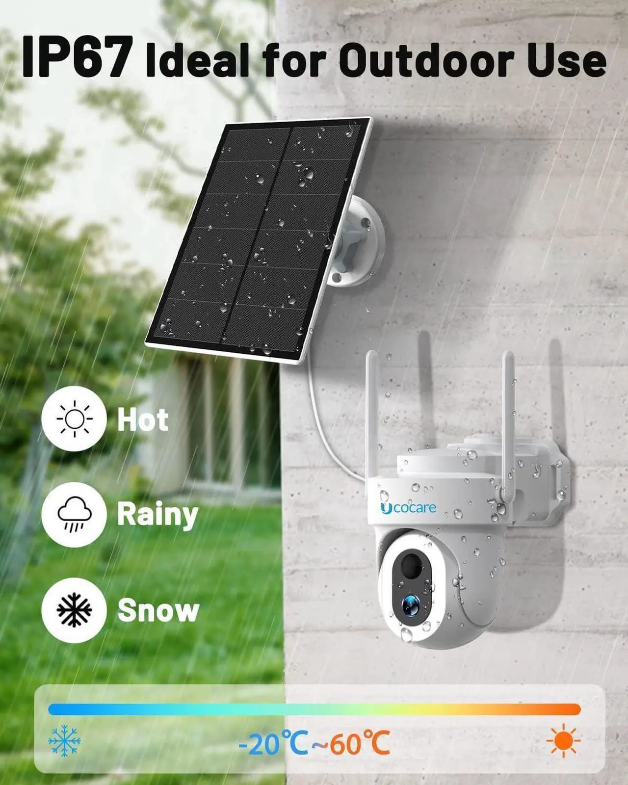 Alt view image 6 of 6 - 5MP Security Cameras Wireless Outdoor, Solar Security Cameras Wireless Outdoor with Pan/Tilt/Zoom, 5W Solar/ 10000mAh Battery, Color Night Vision, Siren & Spotlight, Human Detection, Alexa