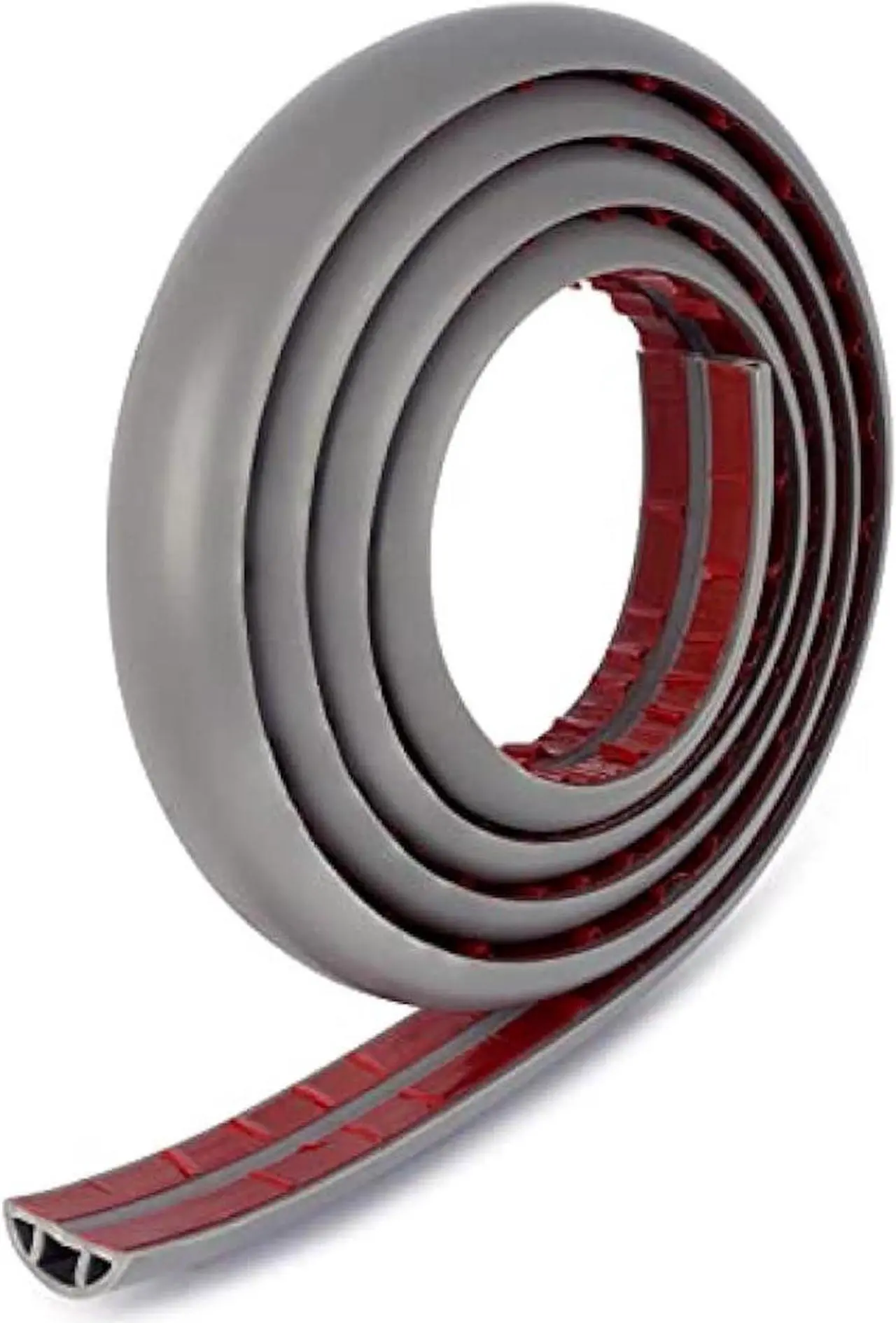 Main image of Rubber Bond Cord Cover Floor Cable Protector - Strong Self Adhesive Floor Cord Covers for Wires - Low Profile Extension Cord Covers for Floor & Wall - Grey - Thin Cord - 4 Feet