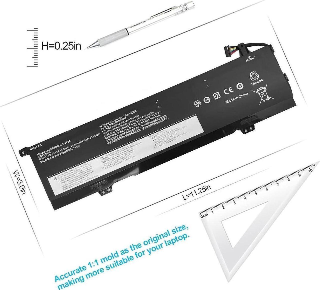 Alt view image 4 of 4 - Laptop L17C3PE0 L17L3PE0 Battery for Yoga 730 15 730-15 730-15IKB 730-151KB 81CU 81JS 730-15IWL 730-151WL Series Notebook 5B10Q39196 5B10Q39197 5B10W67390 5B10W67214 Black (51.5WH 3-Cell)