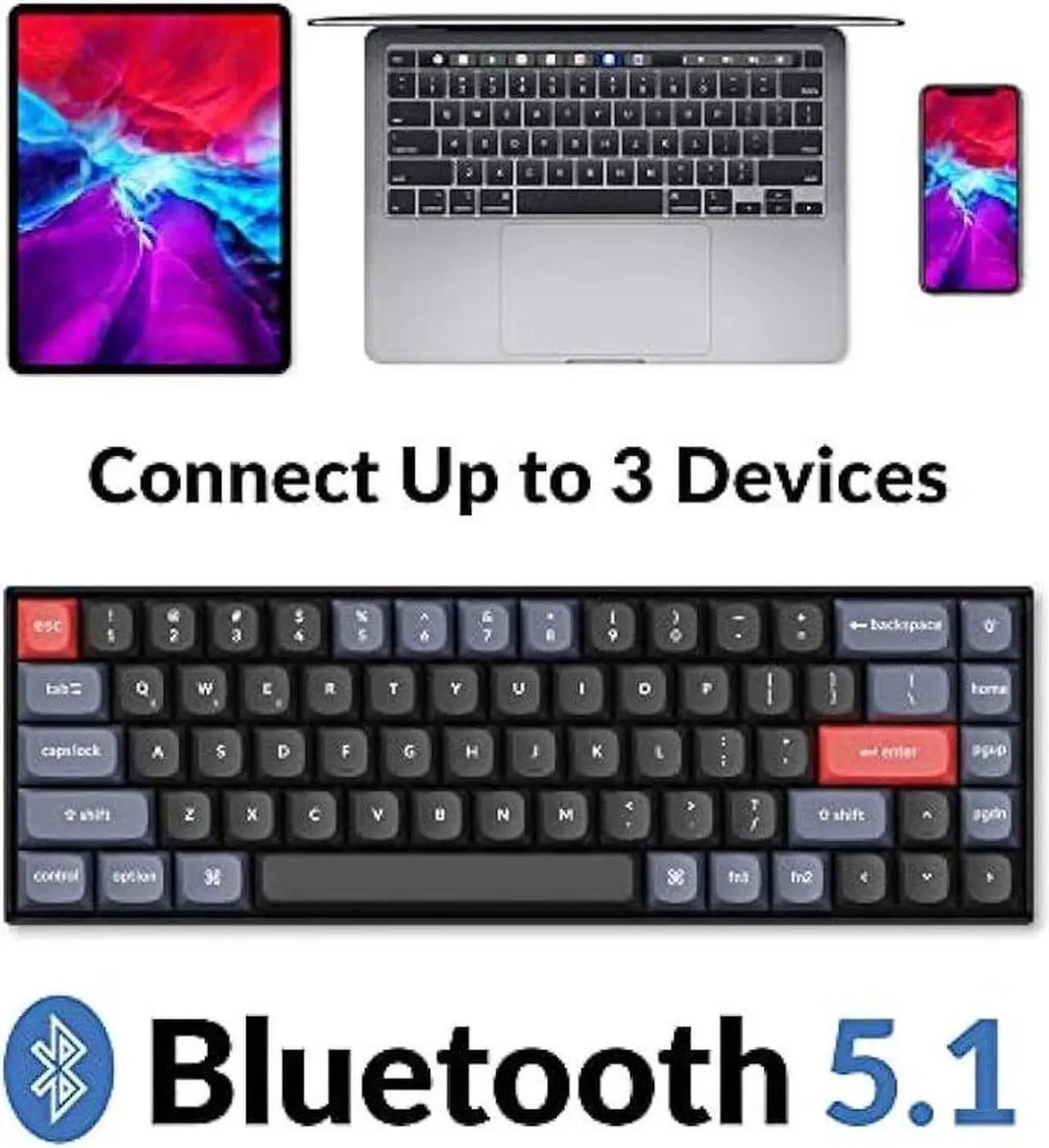 Main image of Keychron K6 Pro Wireless Custom Mechanical Keyboard, QMK/VIA Programmable Macro, Hot-Swappable Keychron K Pro Brown Switch Keyboard, 65% Layout RGB Backlit Office Keyboard for Mac Windows Linux
