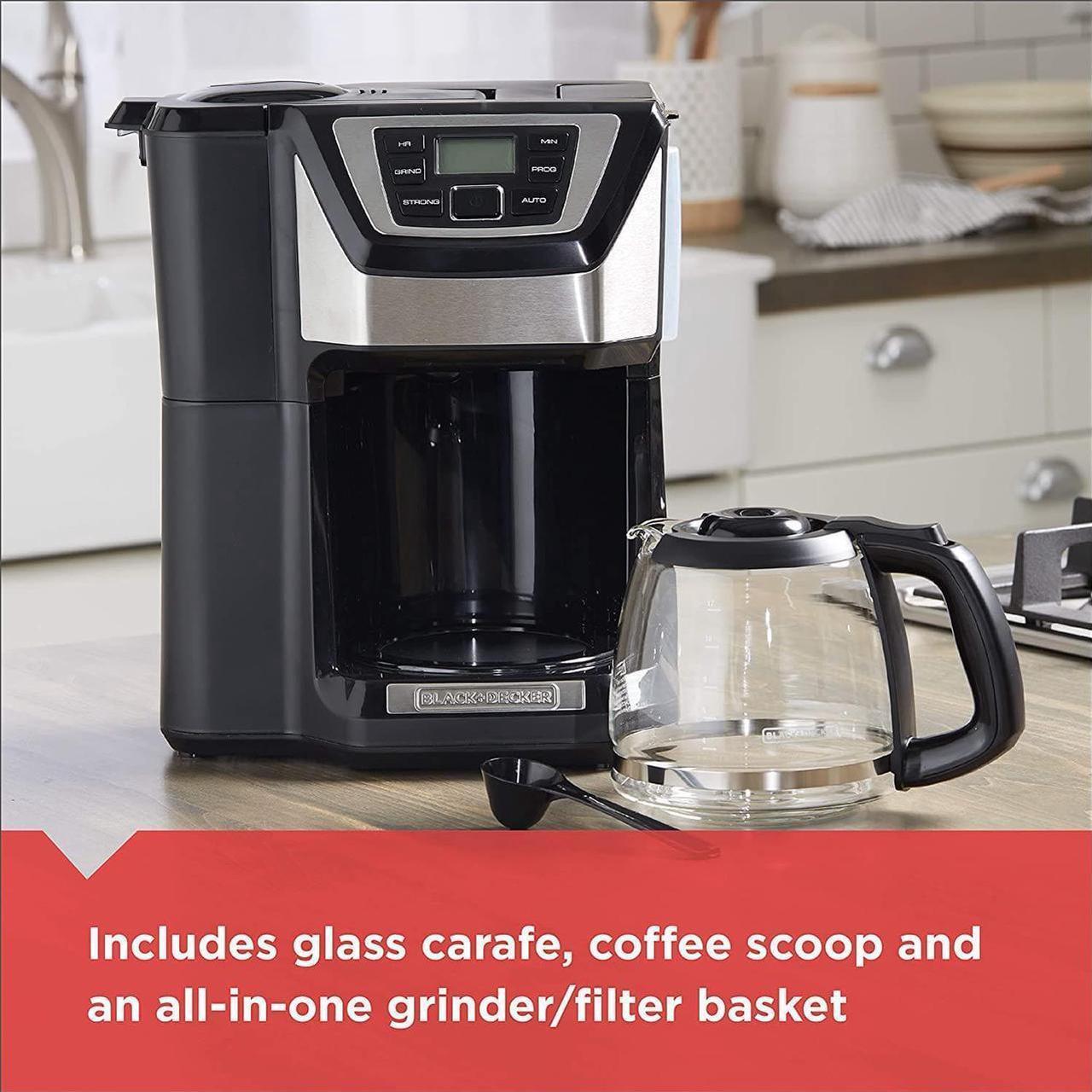 Alt view image 4 of 4 - BLACK+DECKER 12-Cup Mill and Brew Coffee Maker, Black, CM5000B