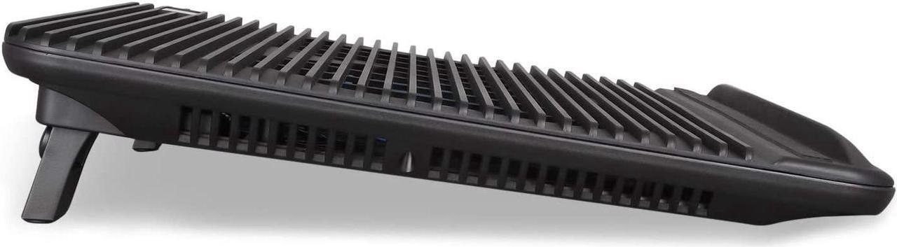 Alt view image 2 of 7 - Laptop Cooling Pad, Coolertek USB Powered Laptop Cooler, 2 Blue Silent Big Fans, Height Adjustable Non-Slip Laptop Stand with Dual USB 2.0 Ports, Fits 11-17 Inch Notebook - Black (N2)