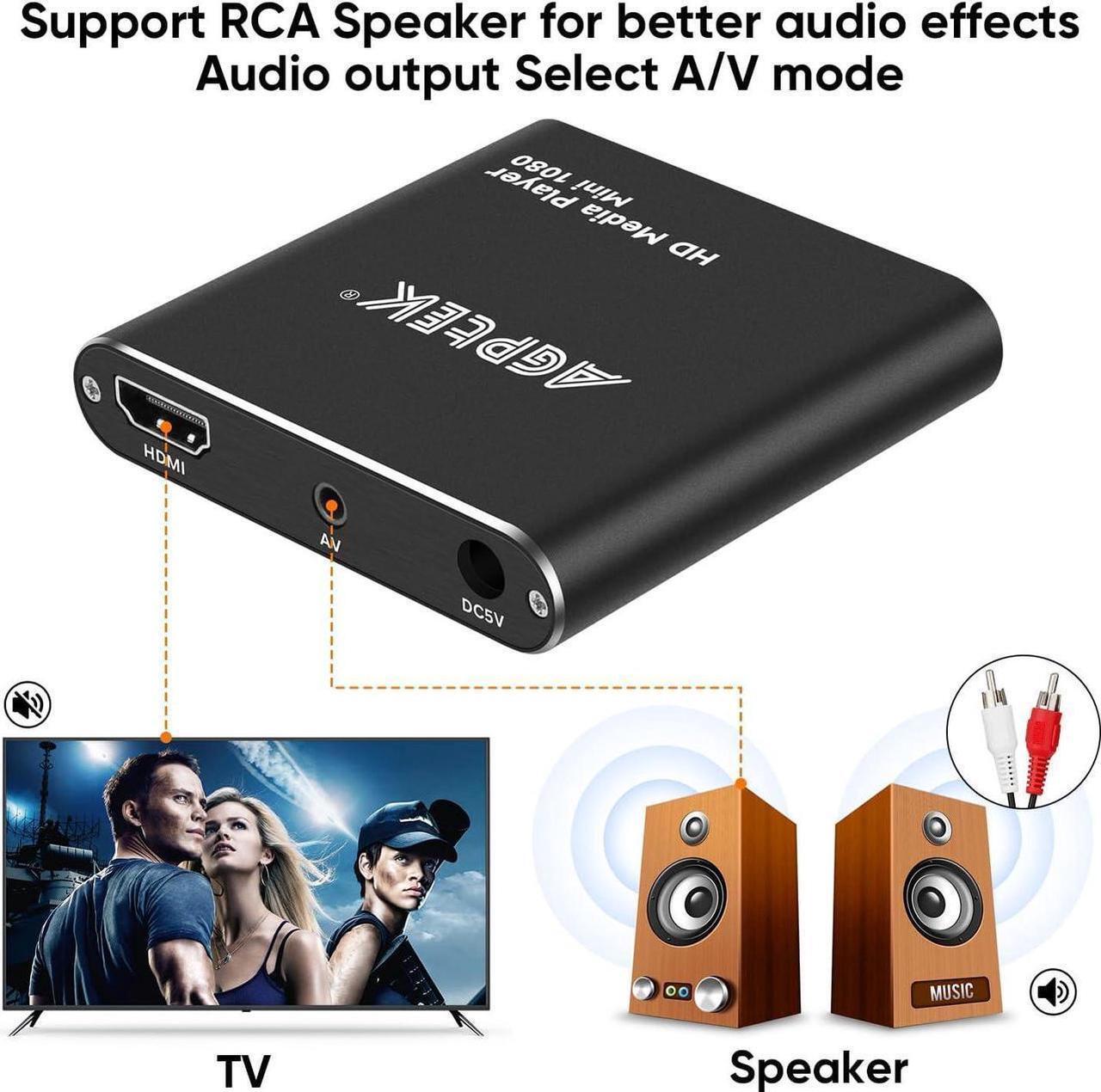 Alt view image 2 of 7 - HDMI Media Player, Black Mini 1080p Full-HD Ultra HDMI Digital Media Player for -MKV/RM- HDD USB Drives and SD Cards