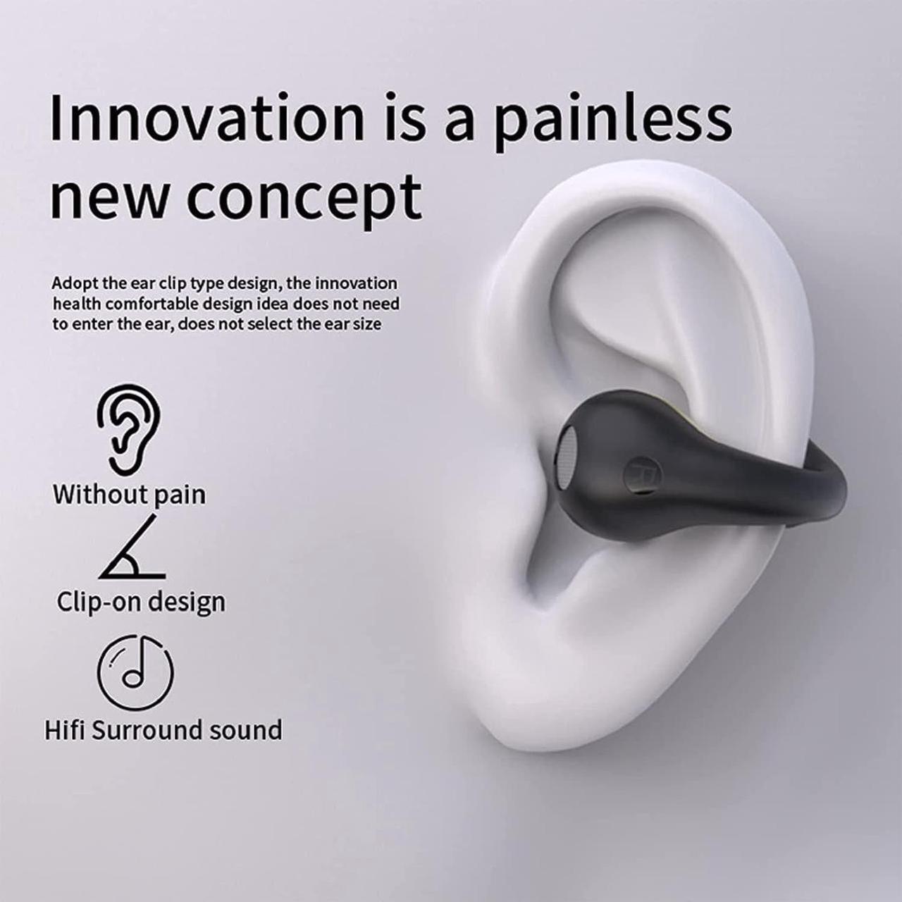 Alt view image 2 of 7 - Loluka Open Ear Bone Conduction Earbuds Wireless Ear Clip Bone Conduction Headphones Head Set Bluetooth Open Ear Headphones Wireless Bluetooth Bone Conducting Earphones Ear Buds for Small Ear Canals