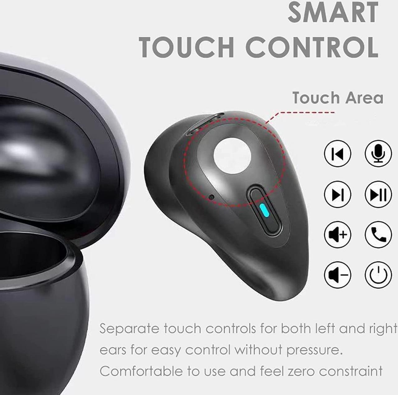 Alt view image 5 of 7 - Loluka Open Ear Bone Conduction Earbuds Wireless Ear Clip Bone Conduction Headphones Head Set Bluetooth Open Ear Headphones Wireless Bluetooth Bone Conducting Earphones Ear Buds for Small Ear Canals