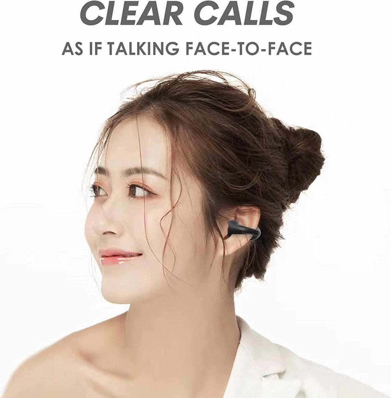 Alt view image 6 of 7 - Loluka Open Ear Bone Conduction Earbuds Wireless Ear Clip Bone Conduction Headphones Head Set Bluetooth Open Ear Headphones Wireless Bluetooth Bone Conducting Earphones Ear Buds for Small Ear Canals