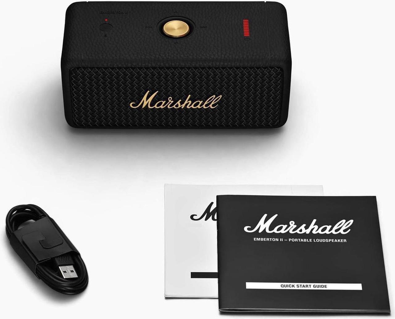 Alt view image 6 of 6 - Marshall Emberton II Portable Bluetooth Speaker, Black & Brass