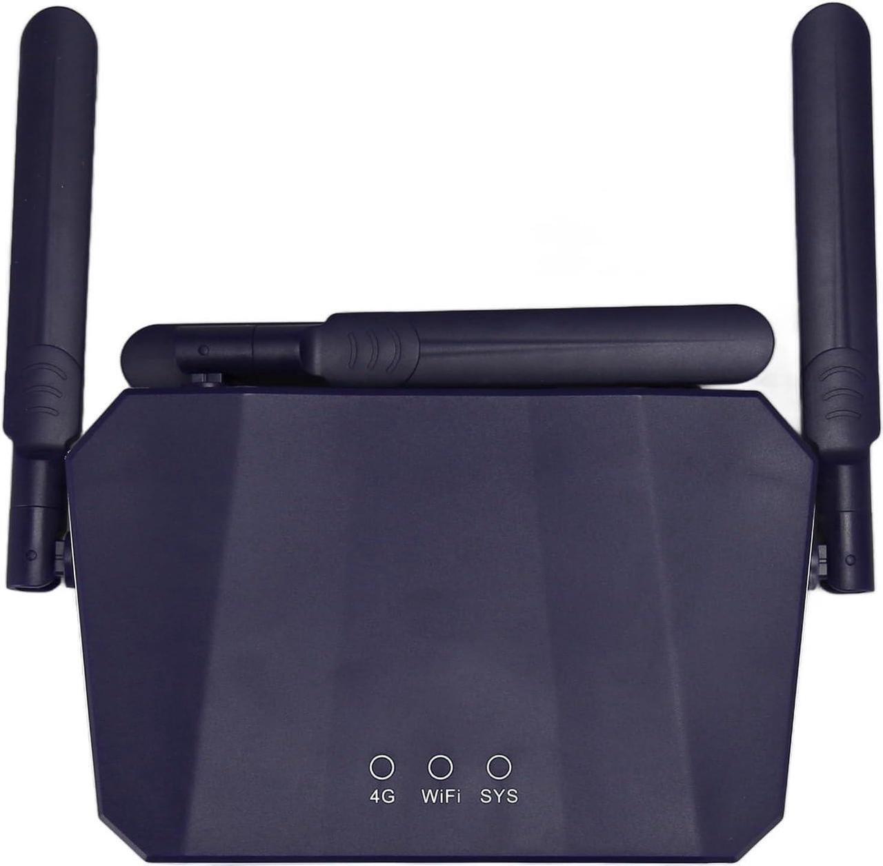 Alt view image 3 of 7 - 4G LTE Wireless Router, 4 Antennas 300Mbps High Sensitivity Long Range Mobile WiFi Hotspot 2.4G 100-240V Professional for Office (US Plug)