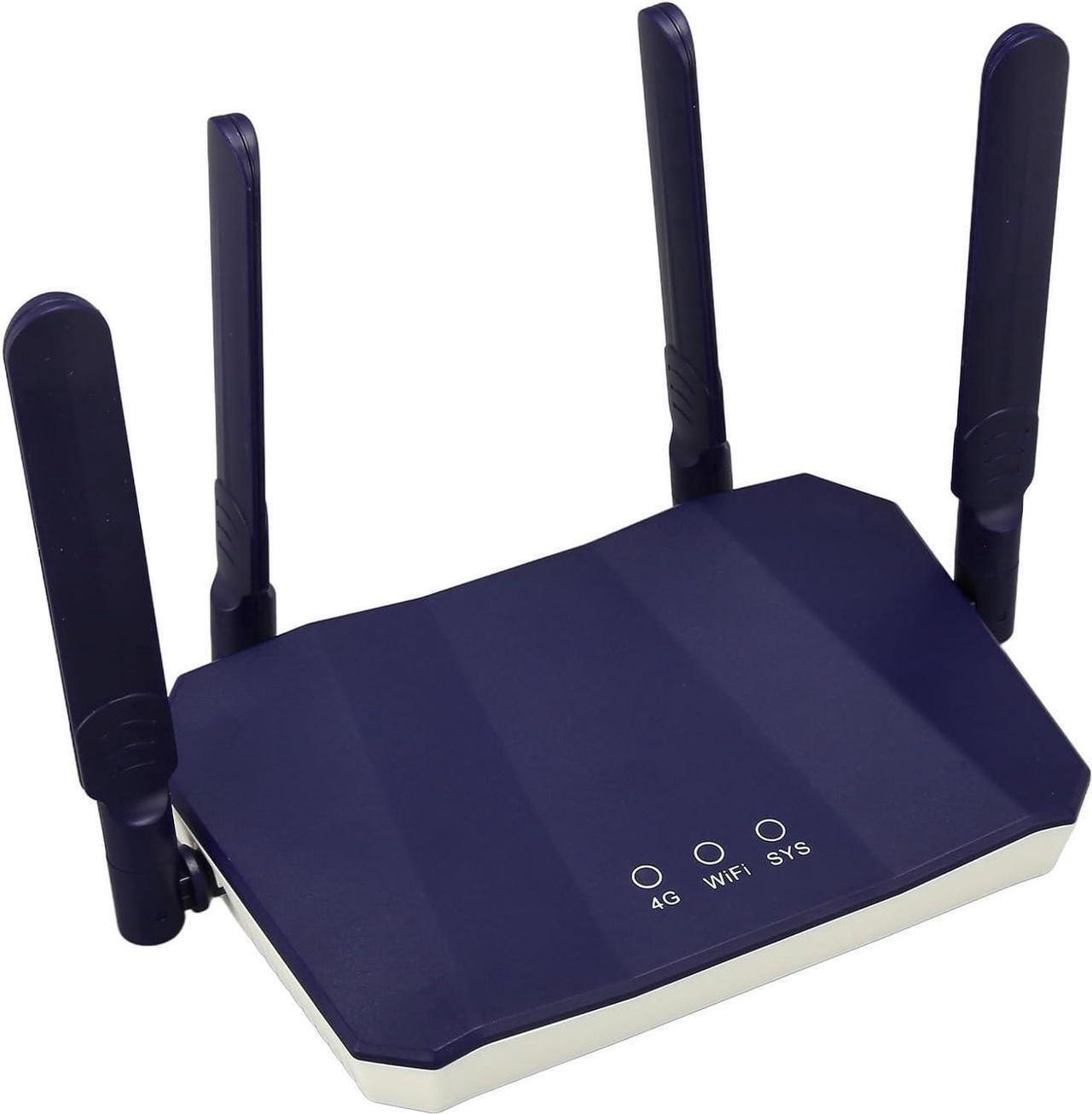 Alt view image 5 of 7 - 4G LTE Wireless Router, 4 Antennas 300Mbps High Sensitivity Long Range Mobile WiFi Hotspot 2.4G 100-240V Professional for Office (US Plug)