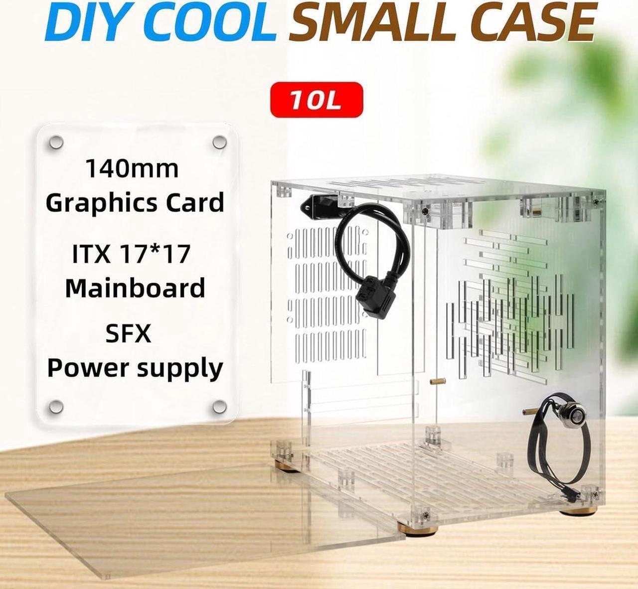 Alt view image 4 of 6 - Clear Acrylic ITX Case, PC Test Bench Open Air Computer Case, 360 Degrees Open Computer Gaming Case
