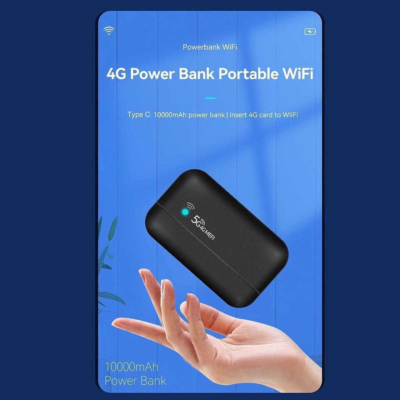 Alt view image 4 of 7 - Zyyini Portable WiFi Router, 4G LTE Wireless Network Router Pocket Mobile WiFi Hotspot, 300Mbps Travel Router TDD FDD WCDMA WiFi Modem Router, up to 10 Users, 10000mAh Battery