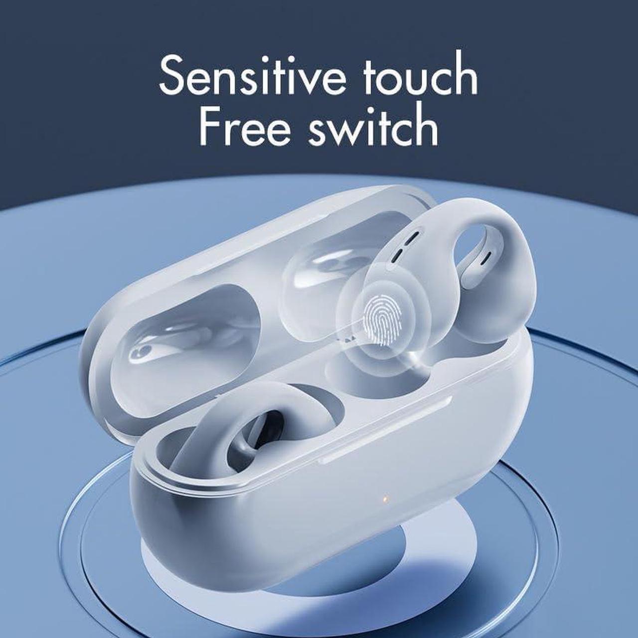 Alt view image 3 of 6 - Wireless Earbuds,Wireless Ear Clip Bone Conduction Headphones Bluetooth 5.3 for Android iPhone Samsung,Small Open Ear Earbuds IPX7 Waterproof Mini Open Ear Headsets for Sports Running Cycling Workout
