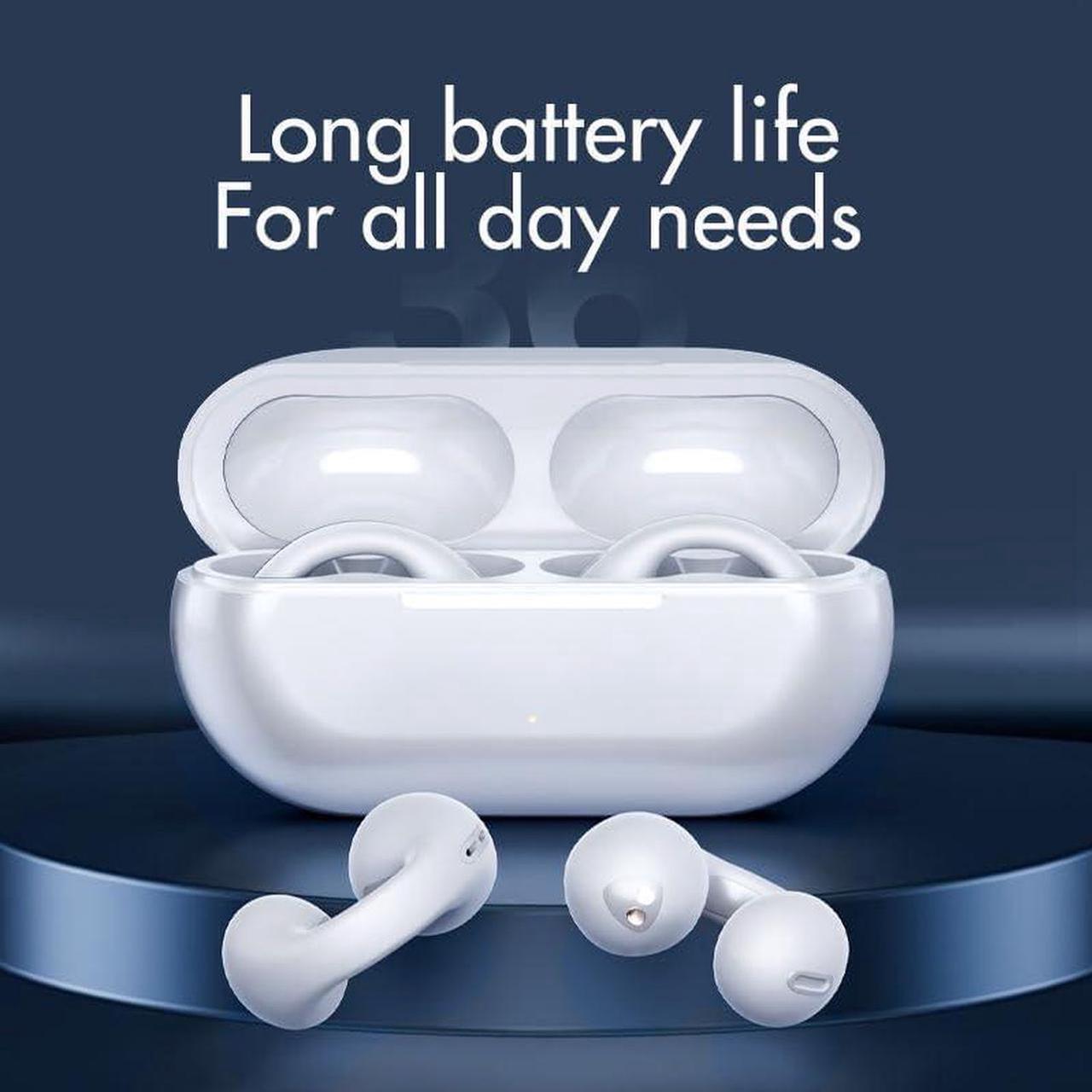 Alt view image 4 of 6 - Wireless Earbuds,Wireless Ear Clip Bone Conduction Headphones Bluetooth 5.3 for Android iPhone Samsung,Small Open Ear Earbuds IPX7 Waterproof Mini Open Ear Headsets for Sports Running Cycling Workout
