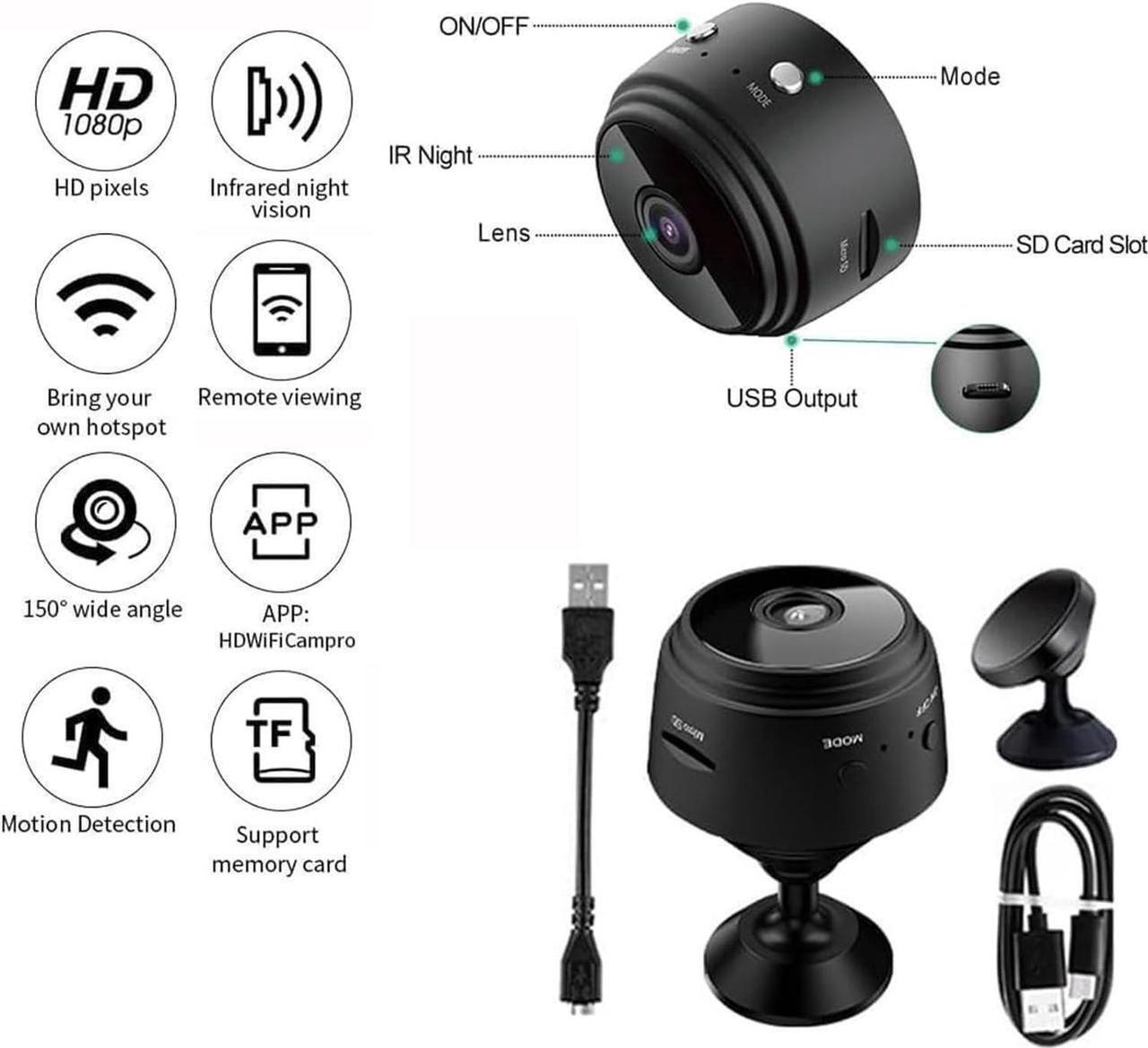 Alt view image 4 of 7 - Mini Magnetic Mini Security Camera,2024 New Mini Security Camera Outdoor,Mini 1080p Hd Wireless Magnetic Security Camera,Miniguard Security Camera,Mini Camera