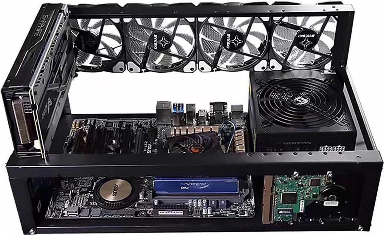 Alt view image 6 of 7 - Open Air Mining Machine Case, 6 GPU 8 GPU Mining Frame Rig Case, Support for ETH/PSU/ATX Accessories Rig Case
