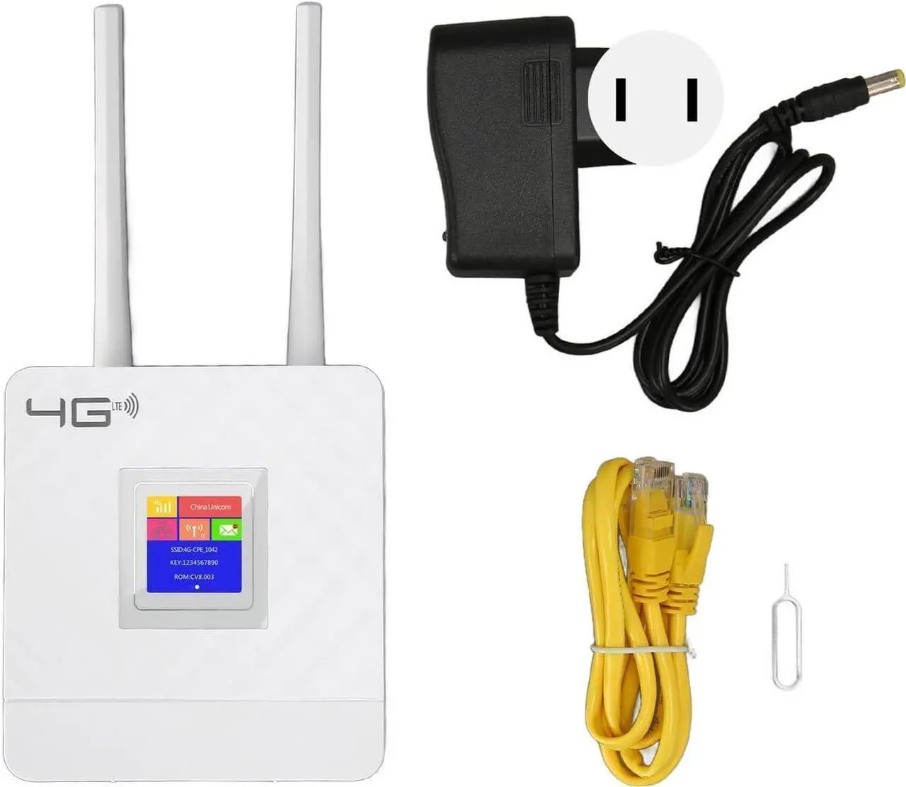 Alt view image 3 of 7 - Wireless Mobile WiFi Hotspot Router, 300Mbps 100240V 4G LTE Wireless Router Stable Transmission 2 Antennas High Gain for Office (US Plug)