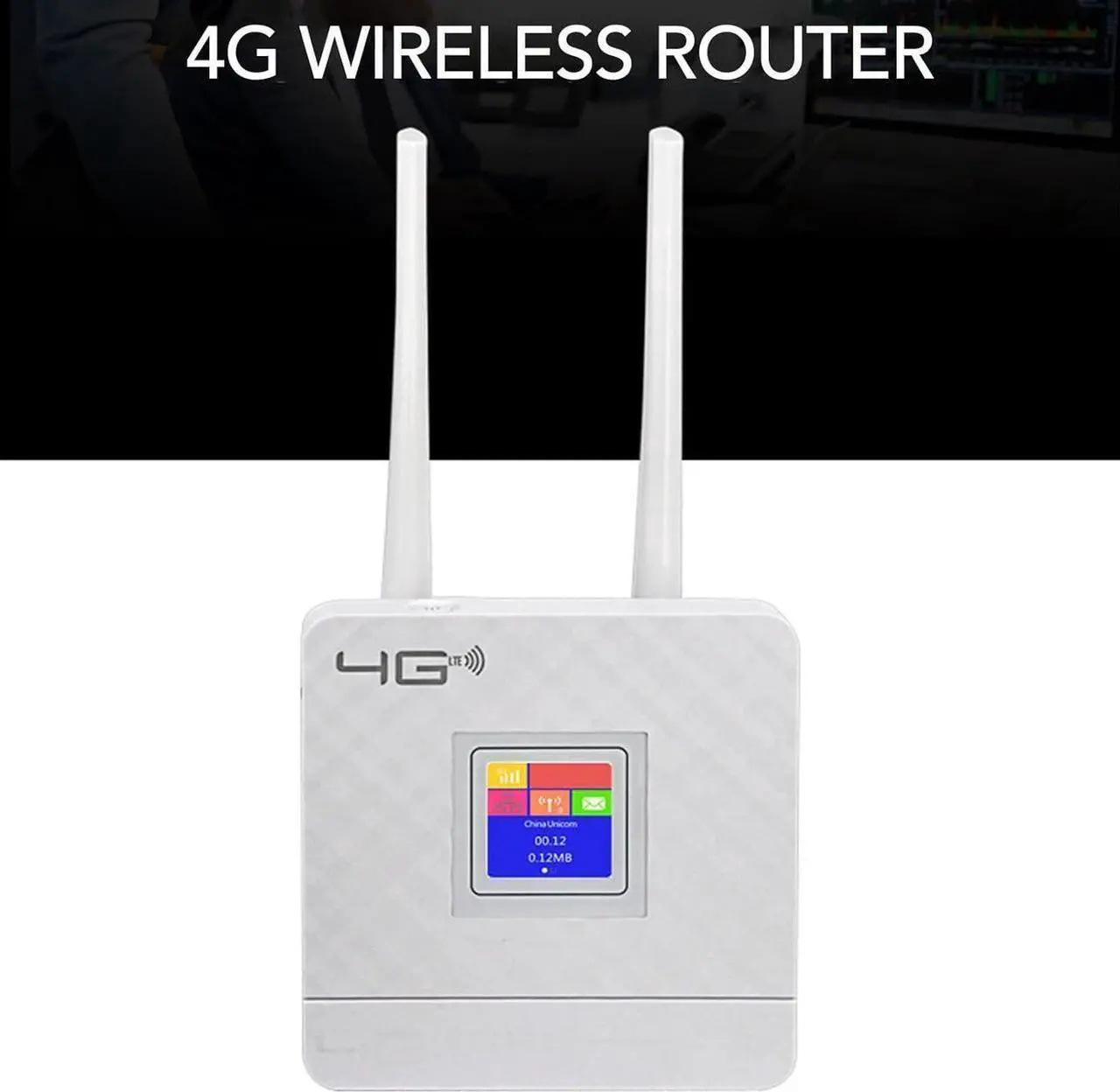 Alt view image 7 of 7 - Wireless Mobile WiFi Hotspot Router, 300Mbps 100240V 4G LTE Wireless Router Stable Transmission 2 Antennas High Gain for Office (US Plug)