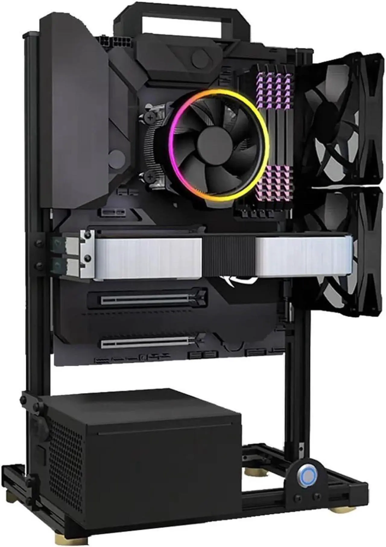Alt view image 4 of 5 - Computer Case Modding EATX Open PC Case Frame ITX MATX ATX Gamers Cabinet DIY Cooler Desktop Computer Aluminum Creative Tower Gaming Dynamic(ATX 34), 1