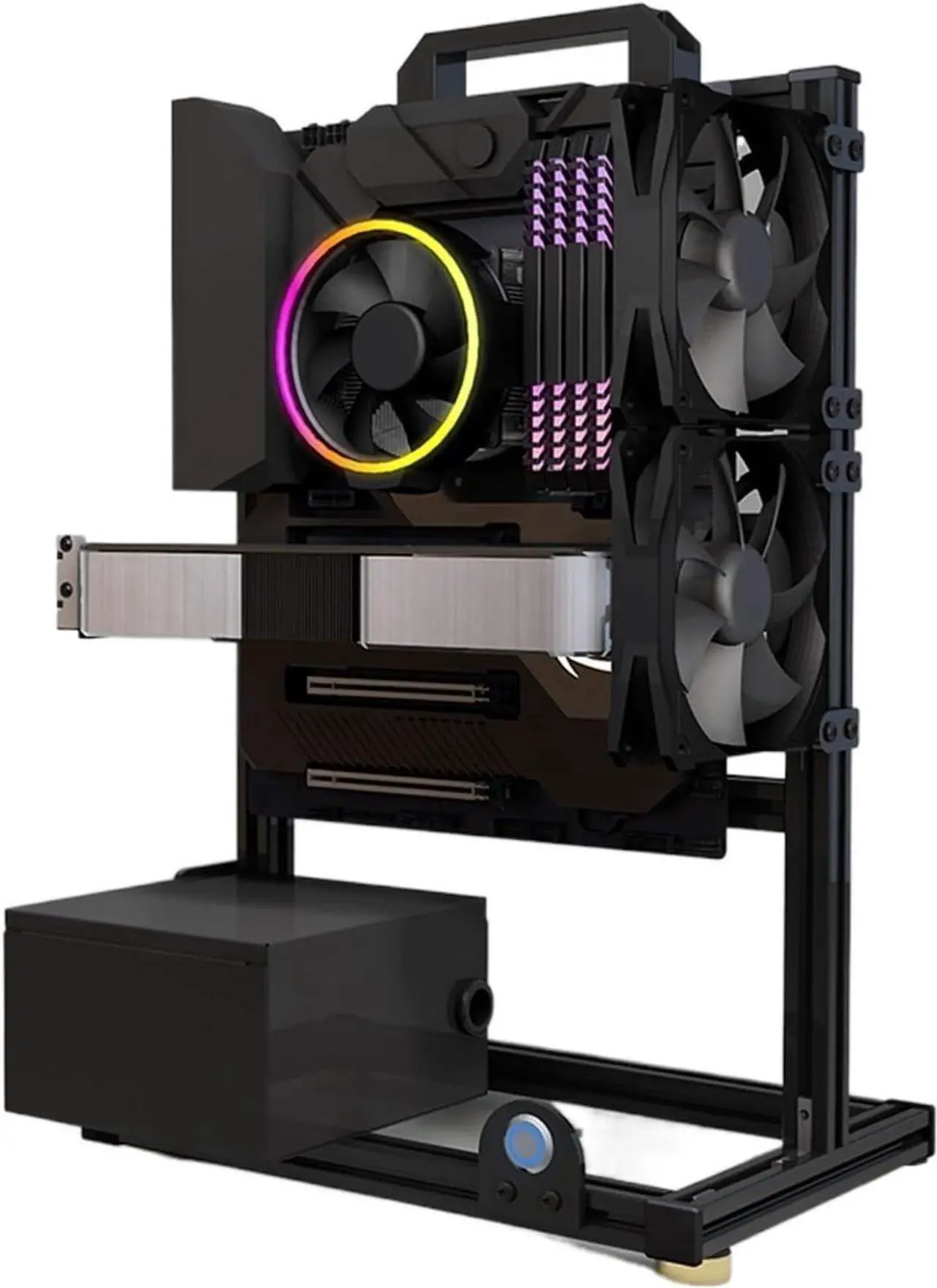 Alt view image 5 of 5 - Computer Case Modding EATX Open PC Case Frame ITX MATX ATX Gamers Cabinet DIY Cooler Desktop Computer Aluminum Creative Tower Gaming Dynamic(ATX 34), 1