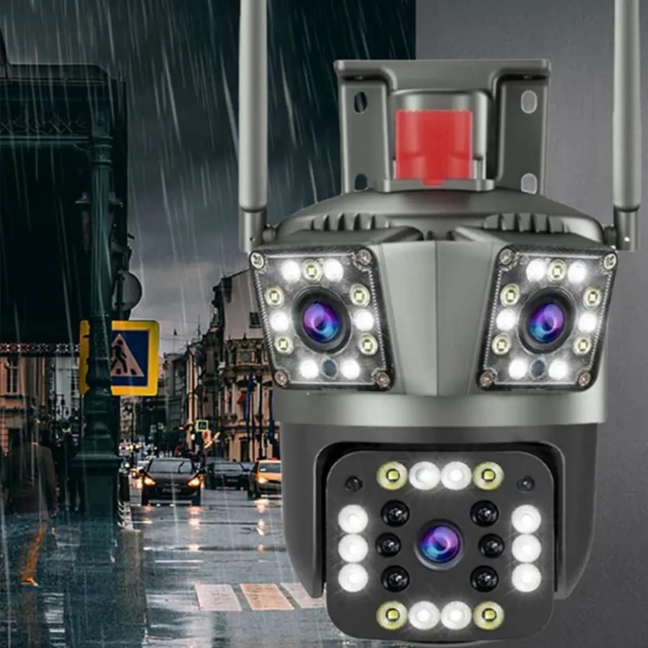 Alt view image 2 of 7 - Davitech Camara De Seguridad, Outdoor Waterproof Wireless WiFi Hd Security Camera, 3/4 Lens Security Camera, Mini Hd WiFi Security Camera, Color Night Vision