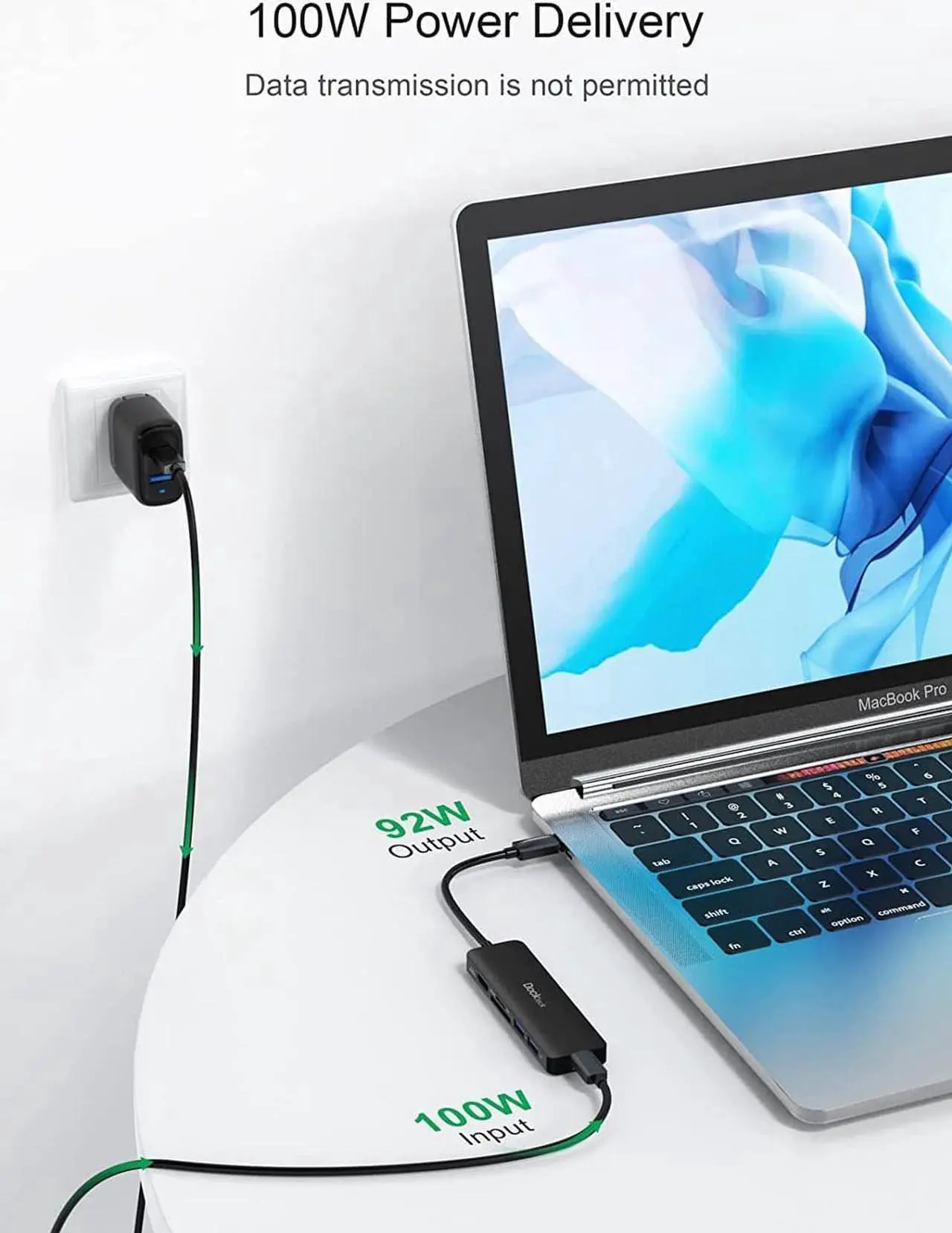 Alt view image 3 of 7 - USB C Hub HDMI PD Adapter for MacBook Air/Pro, Surface Pro 7/8, XPS and More, Dockteck 6-in-1 Type C Hub with 4K 60Hz, 100W PD, SD & microSD Card Reader, 2 USB 3.0 Data 5Gbps