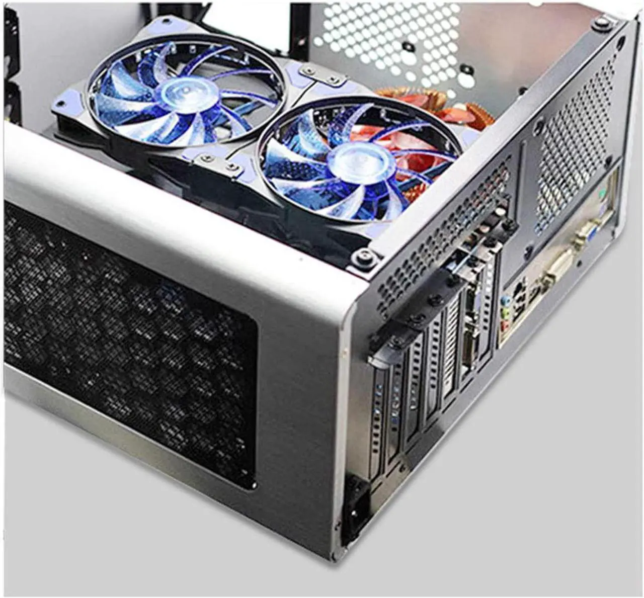 Alt view image 6 of 6 - E-outstanding Dual Fan Mount Rack 1Set 12cm/14cm Fan Computer Radiator Holder PCI Slot Bracket for Video Card Cooling DIY Support
