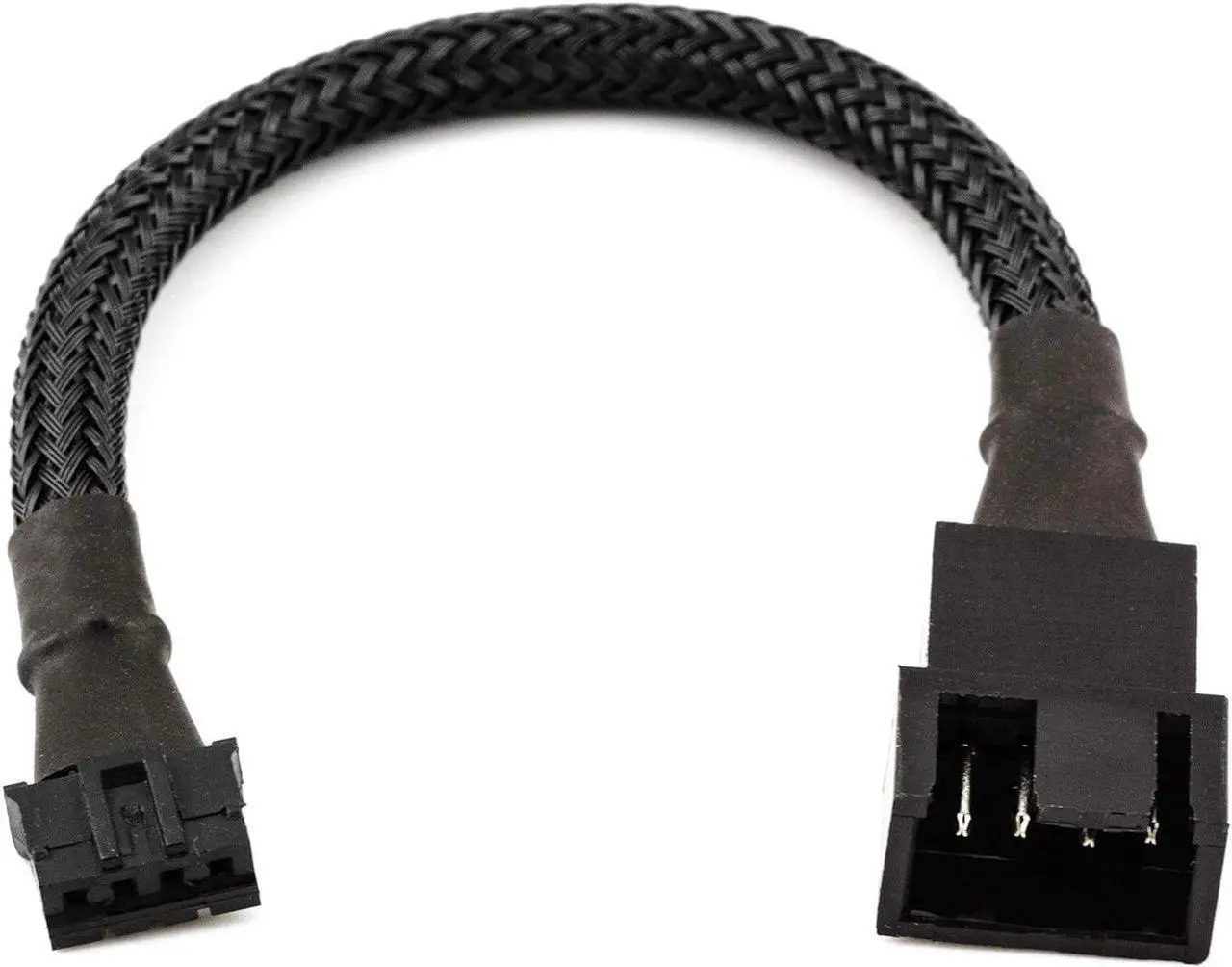 Main image of CRJ Micro 4-Pin PWM GPU Fan Adapter Cable All Black Sleeved for Graphics Cards