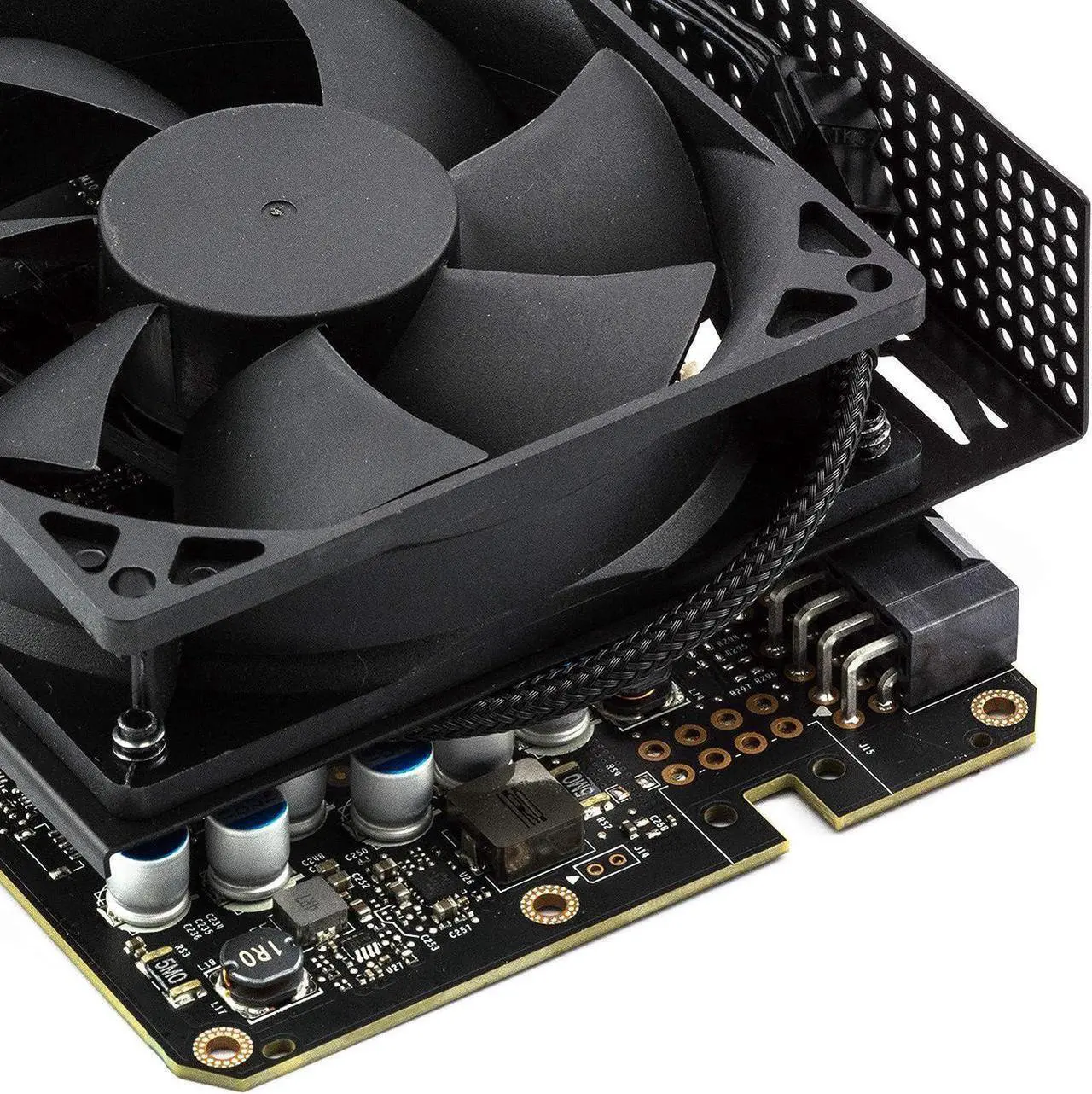 Alt view image 6 of 6 - CRJ Micro 4-Pin PWM GPU Fan Adapter Cable All Black Sleeved for Graphics Cards