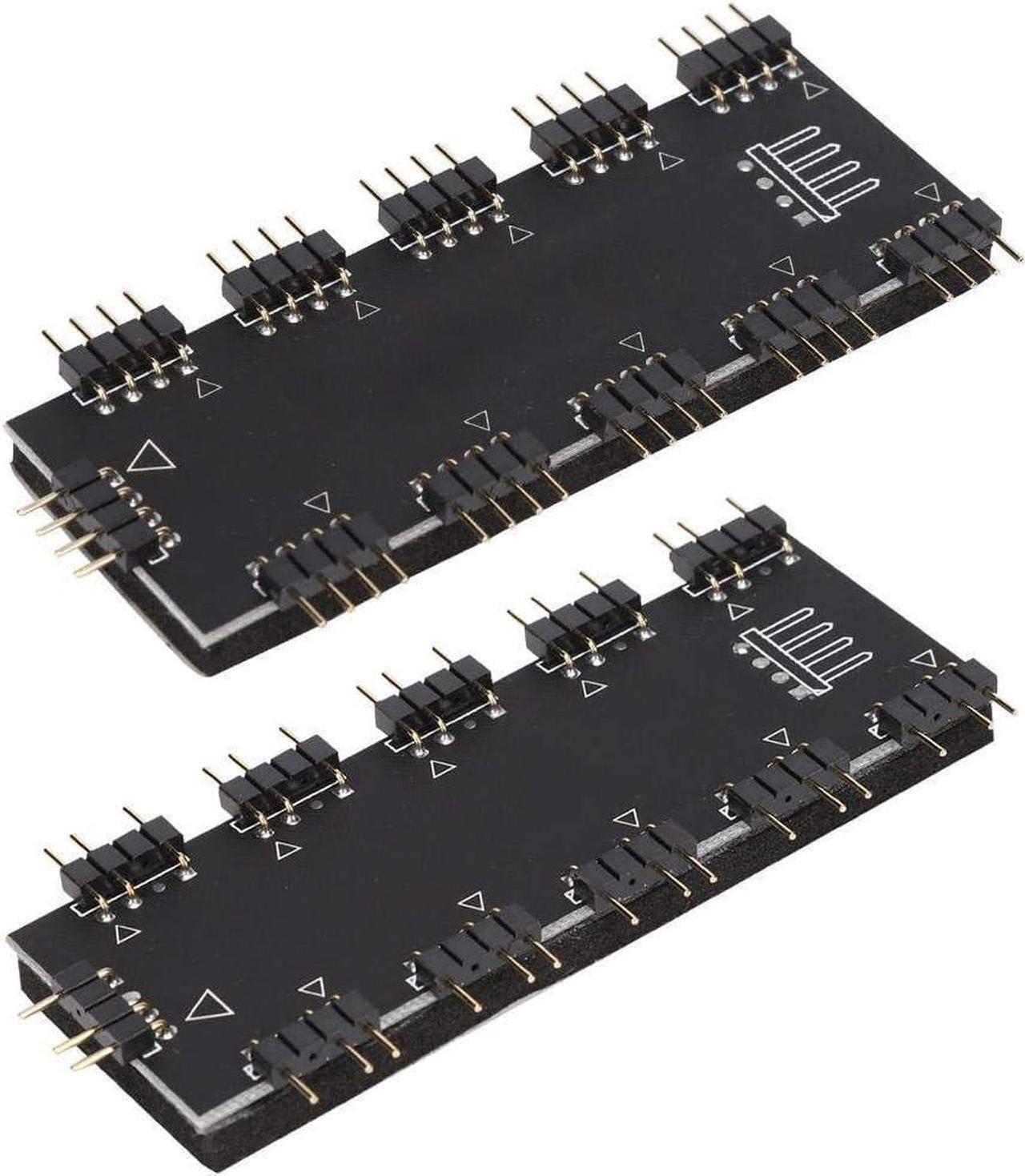 Alt view image 6 of 7 - ASHATA Computer Fan RGB Hub,Computer 10-Channel RGB Hub,PC MOD Motherboard RGB Fan Extension Cable,RGB LED Splitter Hub,Suitable for PC Desktop Computer Motherboard(5V 3-Pin)