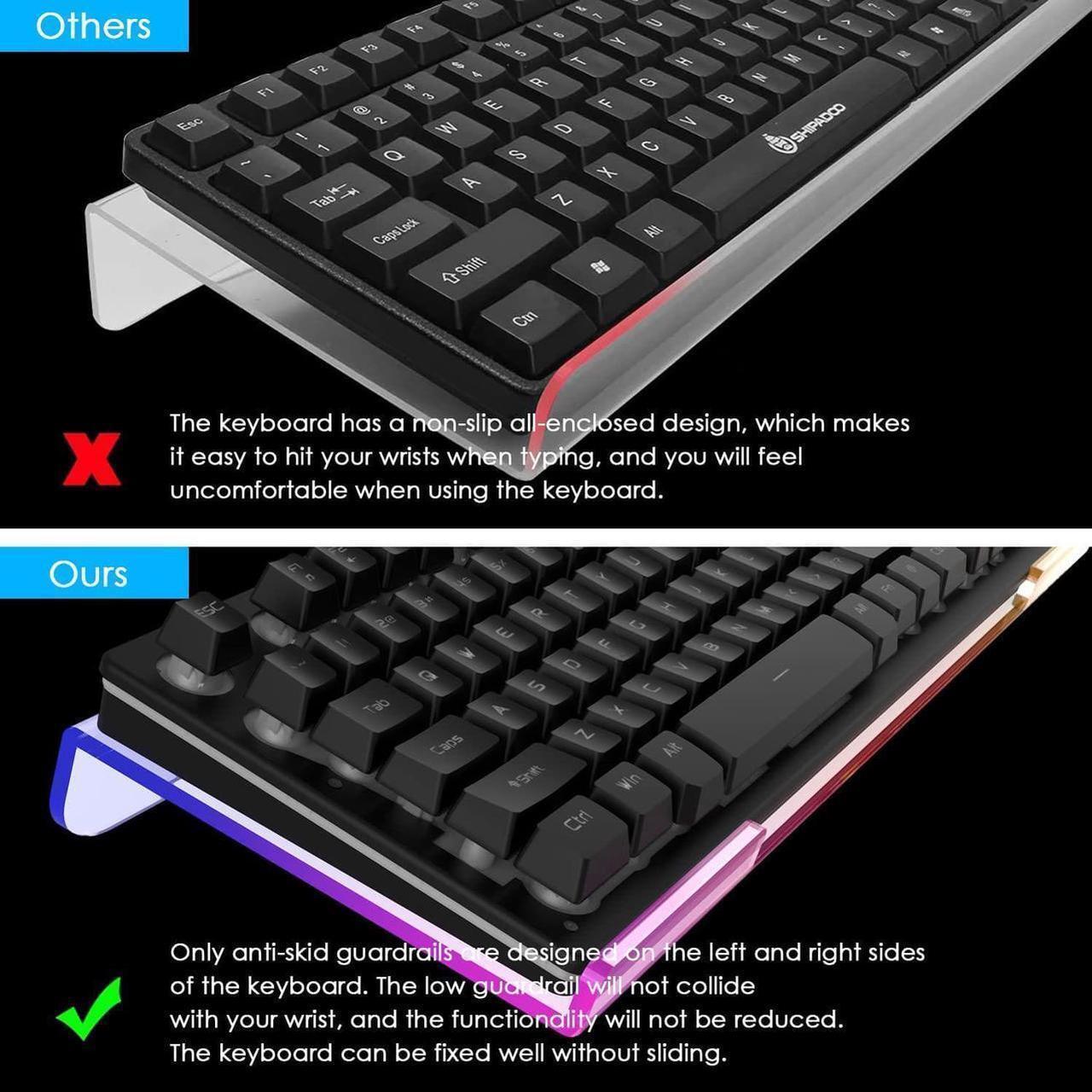 Alt view image 2 of 6 - SELORSS Clear 366 Kinds RGB Acrylic Tilted Full Size Computer Keyboard Holder,PC Keyboard Stand Tray Holder for Easy Ergonomic Typing and Working at Home and Office Upgraded Version
